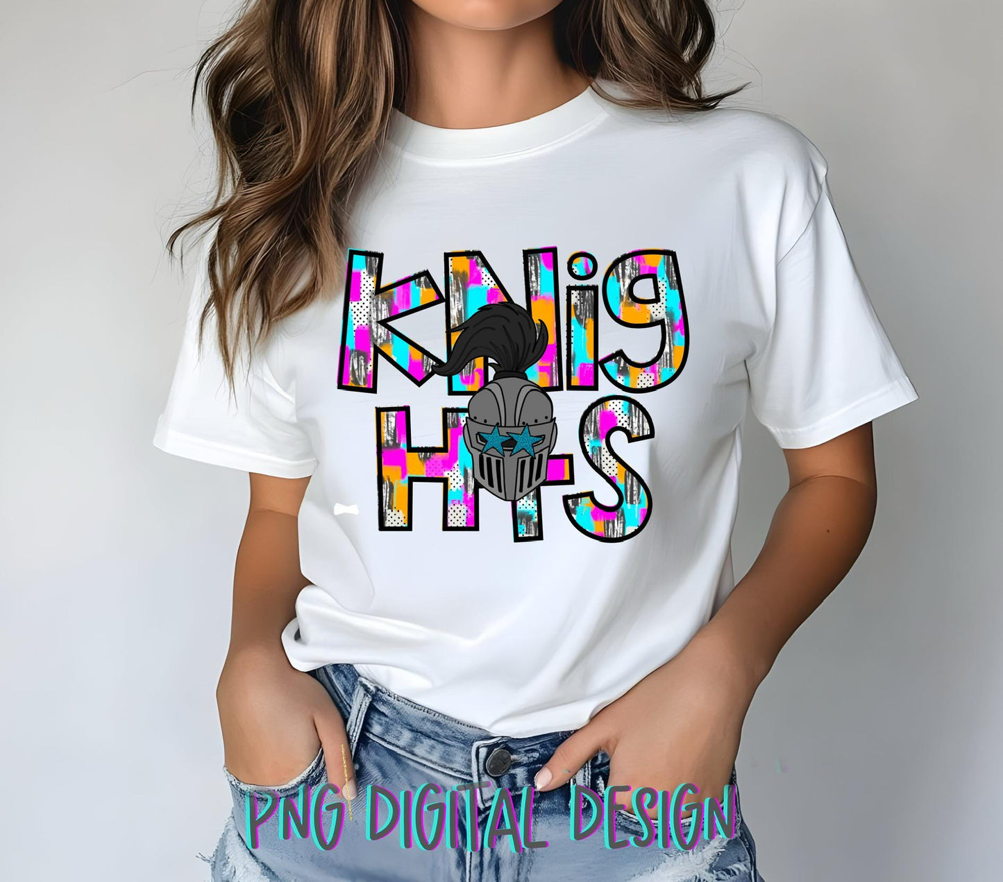 Preppy Paint Stroke Star Eyes Mascot PNG |Knights