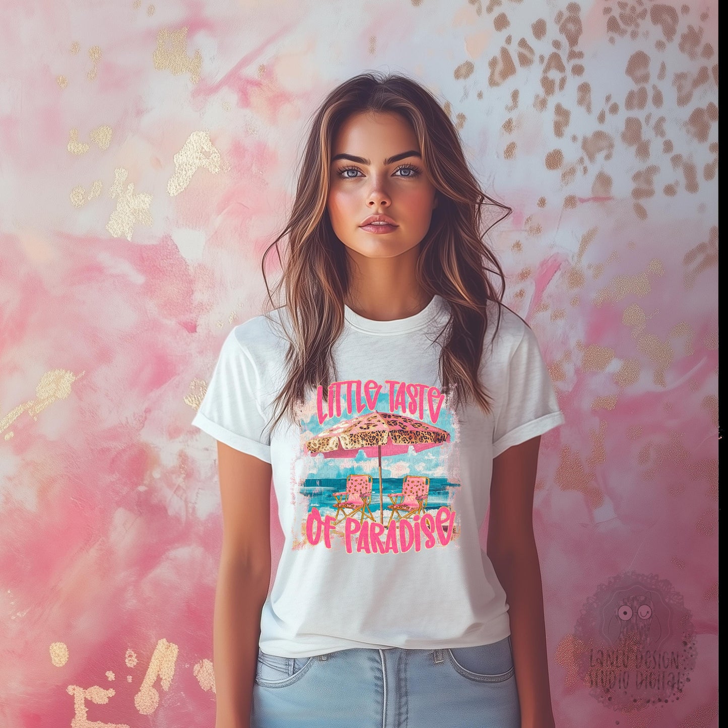 Little Taste of Paradise Beach Digital Art | Tropical Beach Illustration |300 DPI Sublimation& DTF Printable Digital Download|