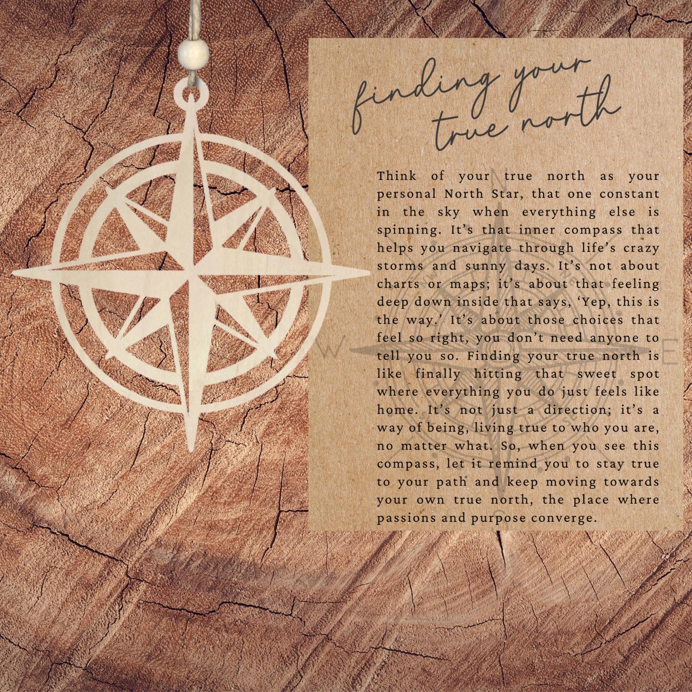Compass Story Ornament| Finding Your True North| Inspirational Keepsake| Motivational Gift| Unique Holiday Decoration| Car Charm