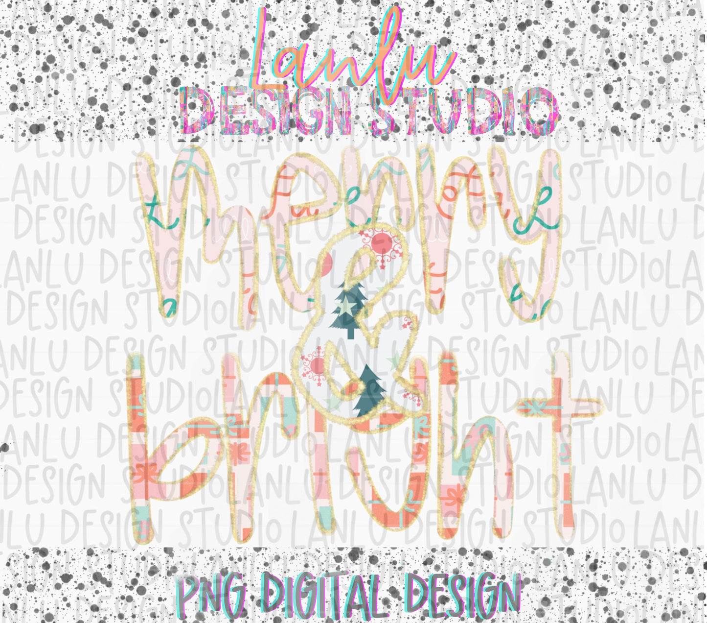 Merry & Bright PNG | Doodles Christmas