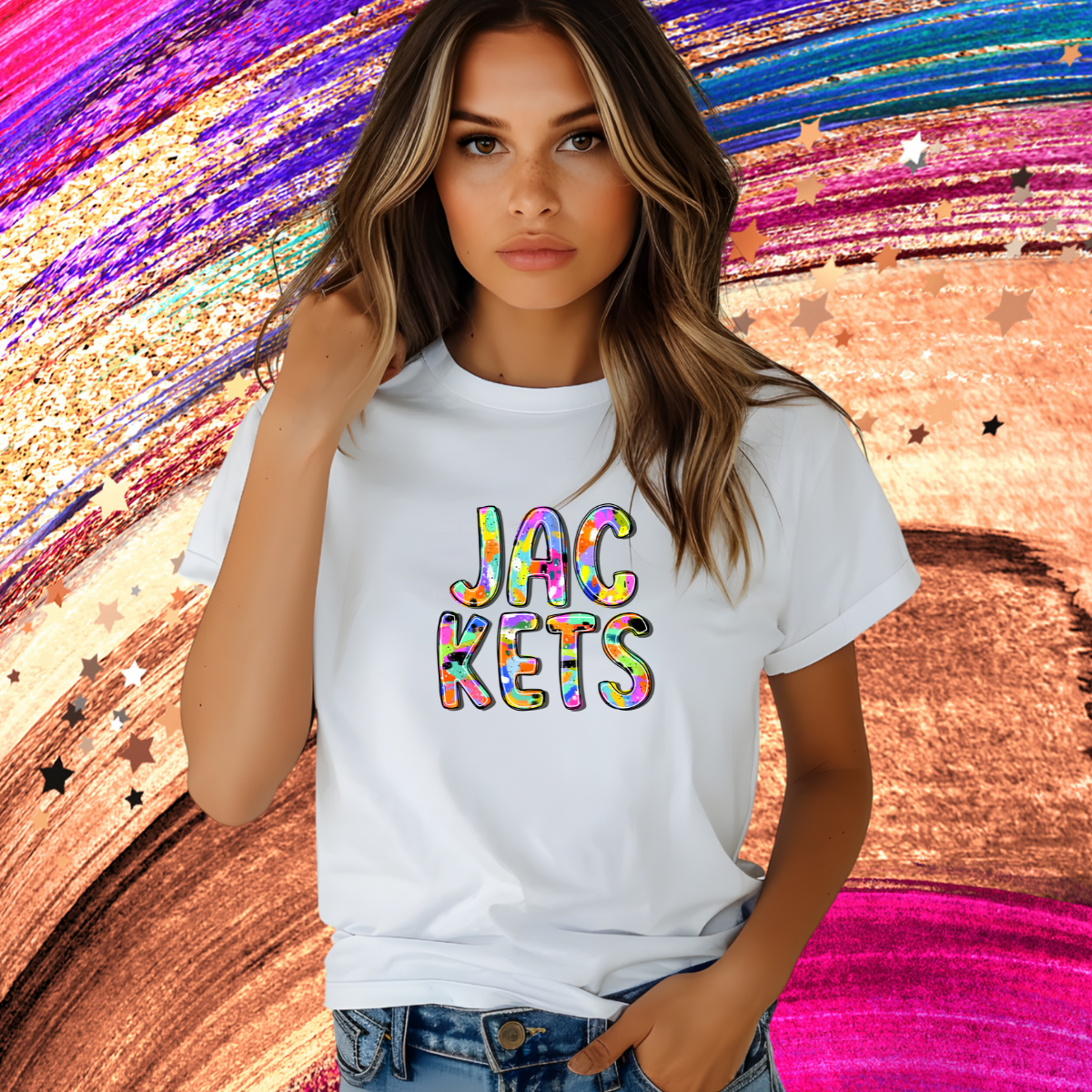 ABSTRACT PAINT MASCOT TEE | JACKETS