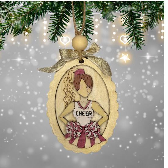 Hand painted Cheerleader Christmas Ornament | Family Gift | Christmas Ornaments | Handmade Christmas Gifts | Custom