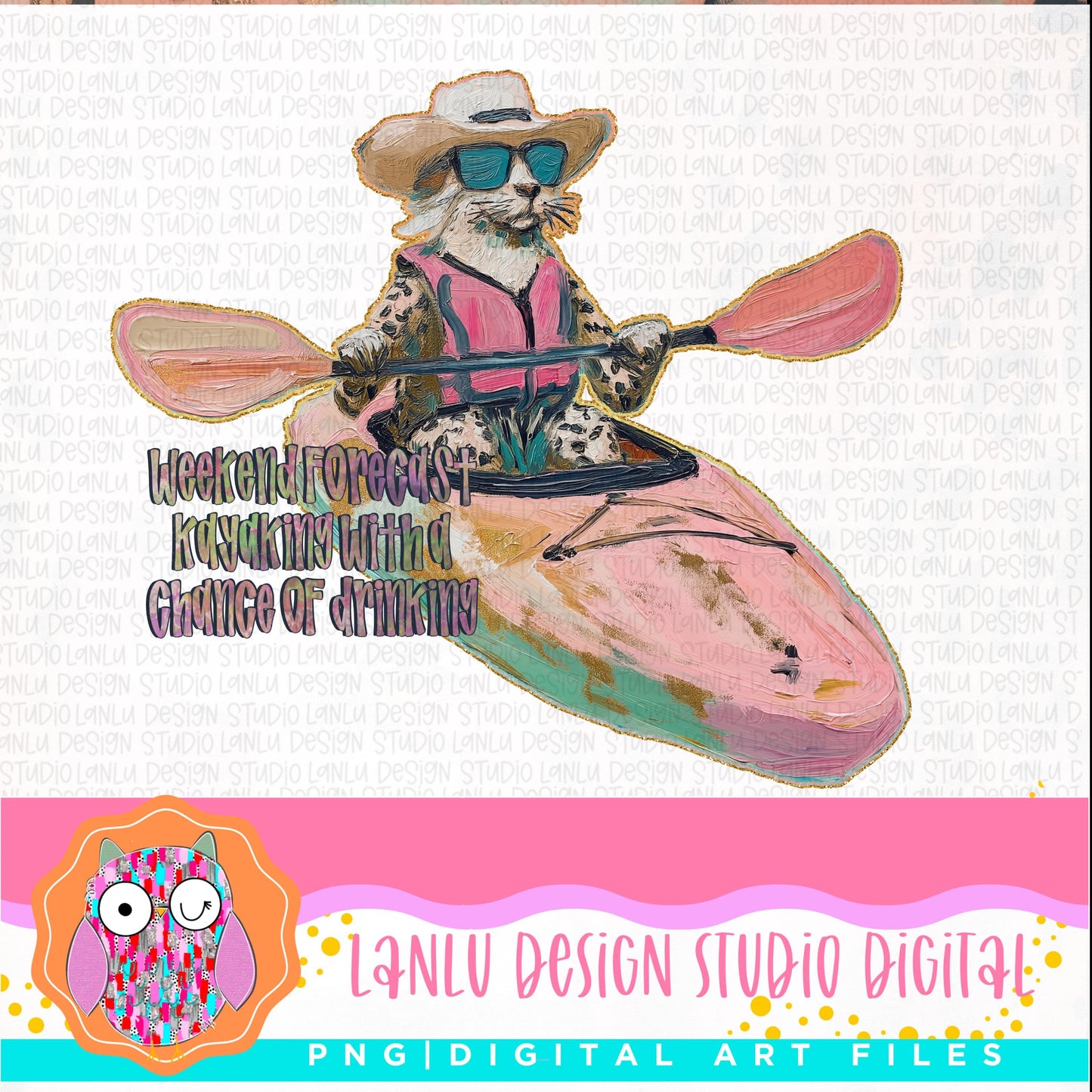 Funny Kayaking Digital Art Print | Weekend Forecast Drinking Adventure | 300 DPI Sublimation& DTF Printable Digital Download|