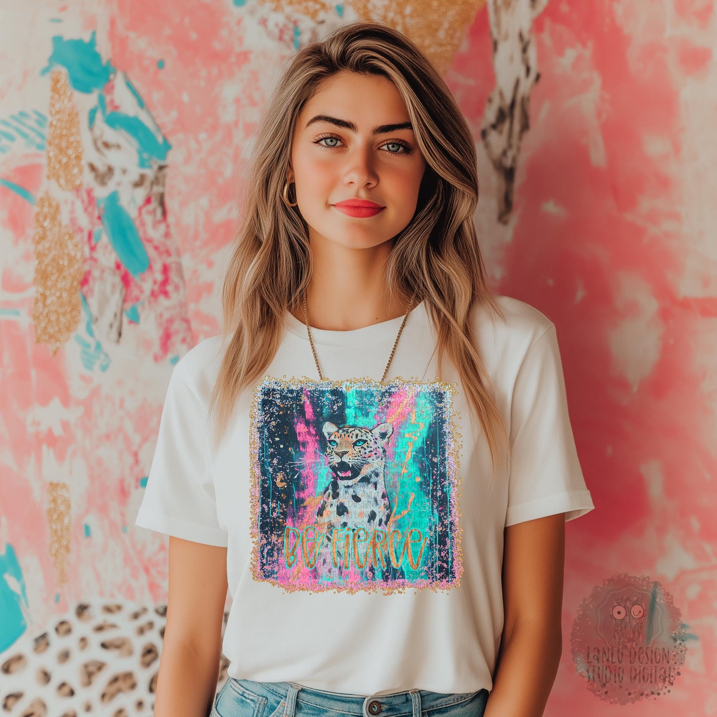 Be Fierce Motivational Vibrant Cheetah Digital Art Print | Jungle Wildlife PNG Download|300 DPI Sublimation& DTF Printable Digital Download|