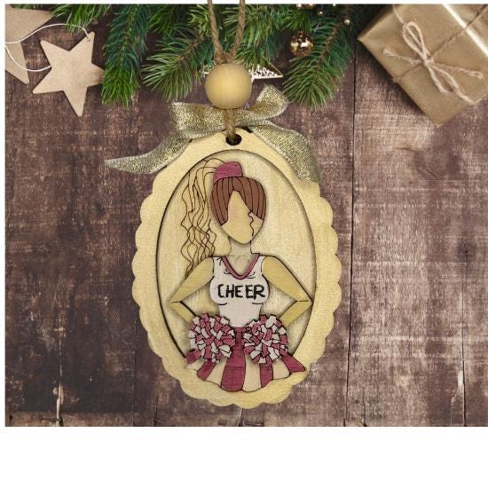 Hand painted Cheerleader Christmas Ornament | Family Gift | Christmas Ornaments | Handmade Christmas Gifts | Custom