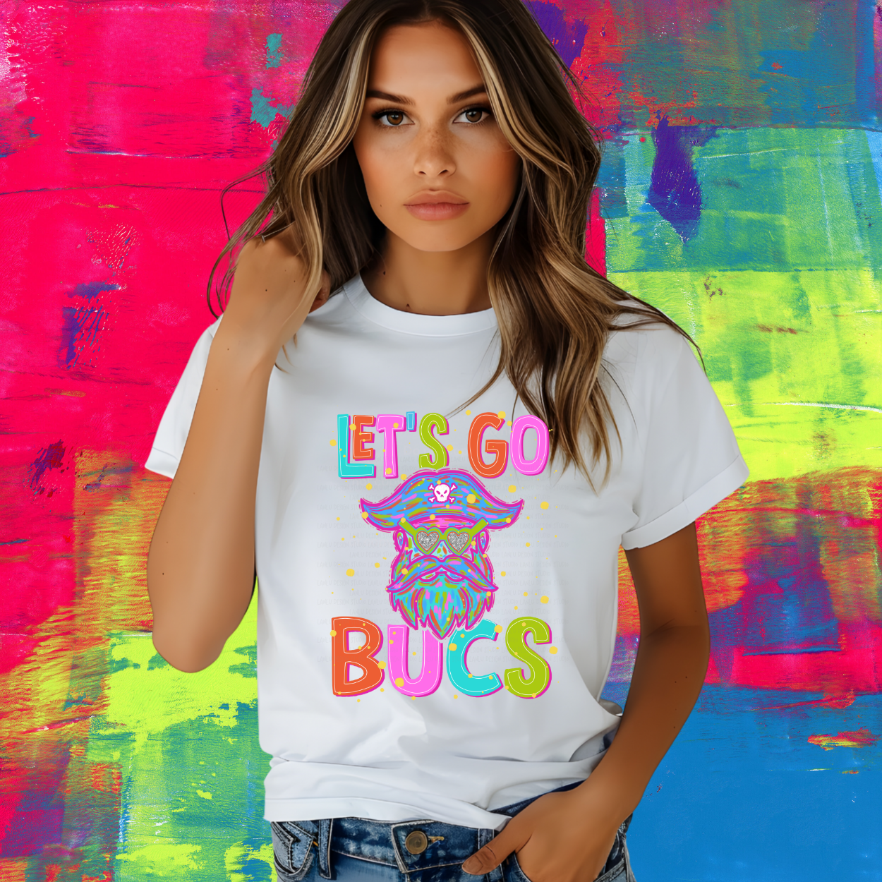 NEON LET'S GO BUCS| MASCOT TEE | SCHOOL SPIRIT | GAME DAY