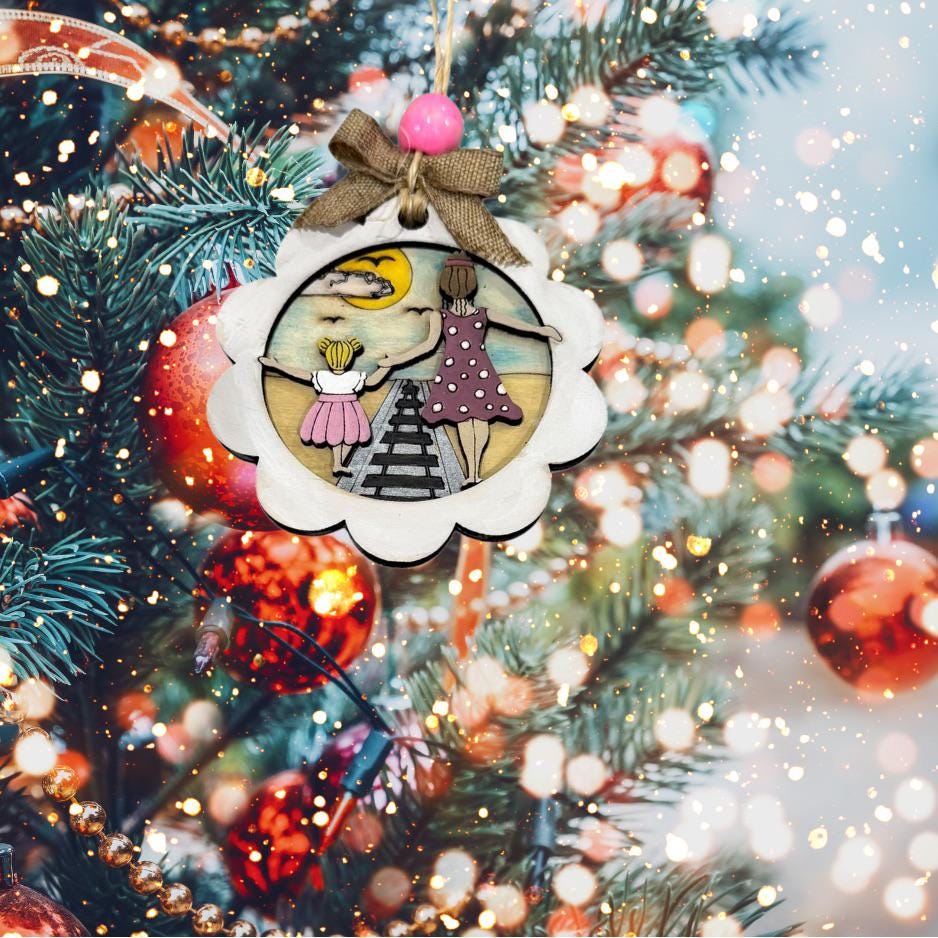 Mom & Daughter Layered Christmas Ornament| Christmas Ornaments | Handmade Christmas Gifts | Custom