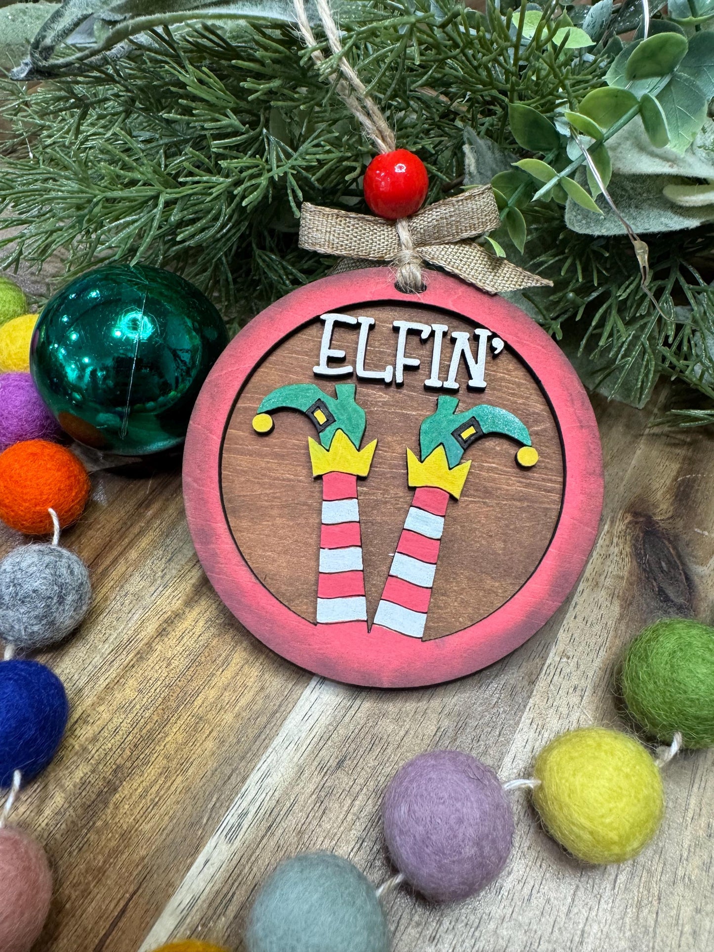 Hand painted Elfin Layered Christmas Ornaments| Family Gift | Christmas Ornaments | Handmade Christmas Gifts |