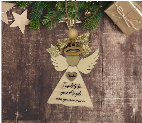 Hand painted Angel Memorial Christmas Ornament | Family Gift | Christmas Ornaments | Handmade Christmas Gifts | Custom