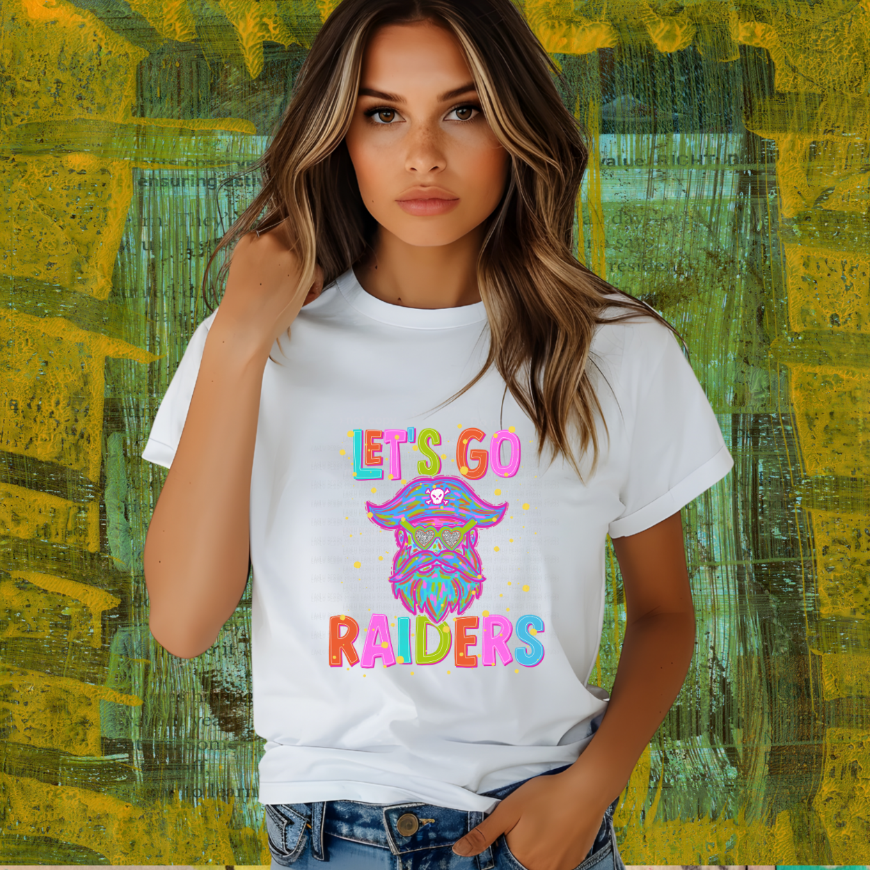 NEON LET'S GO RAIDERS | MASCOT TEE | SCHOOL SPIRIT | GAME DAY