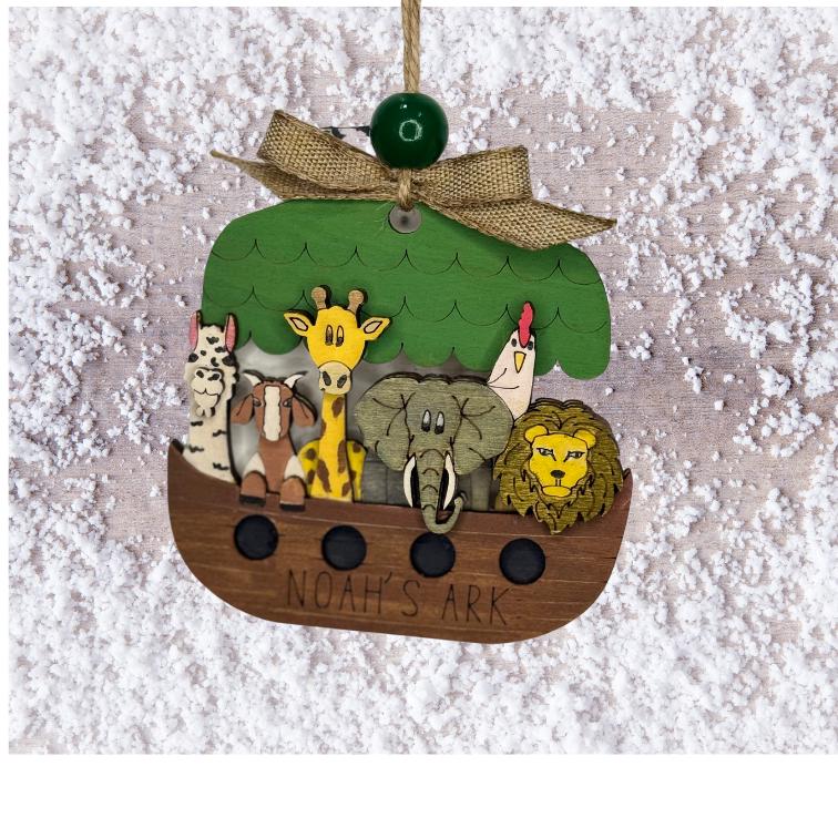 Hand painted Noah's Ark Christmas Ornament | Family Gift | Christmas Ornaments | Handmade Christmas Gifts | Custom