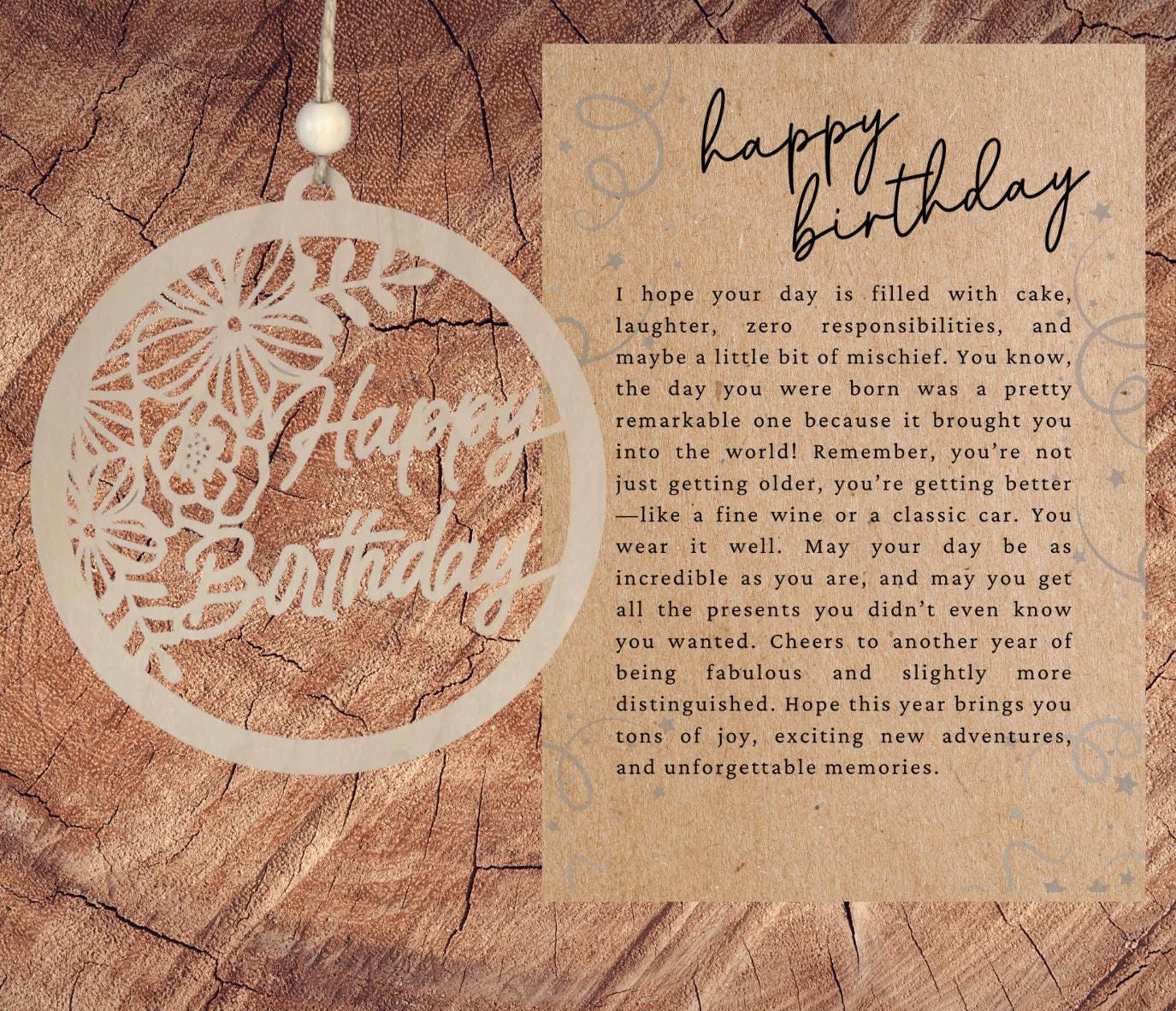 Happy Birthday Story Ornament| Celebrate | Keepsake Gift| Unique Holiday Decoration| Car Charm