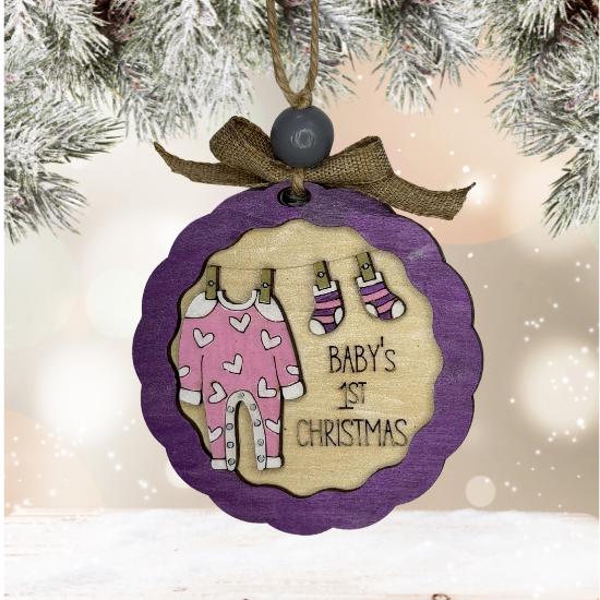 Hand painted Baby's First Christmas Ornament | Family Gift | Christmas Ornaments | Handmade Christmas Gifts | Custom
