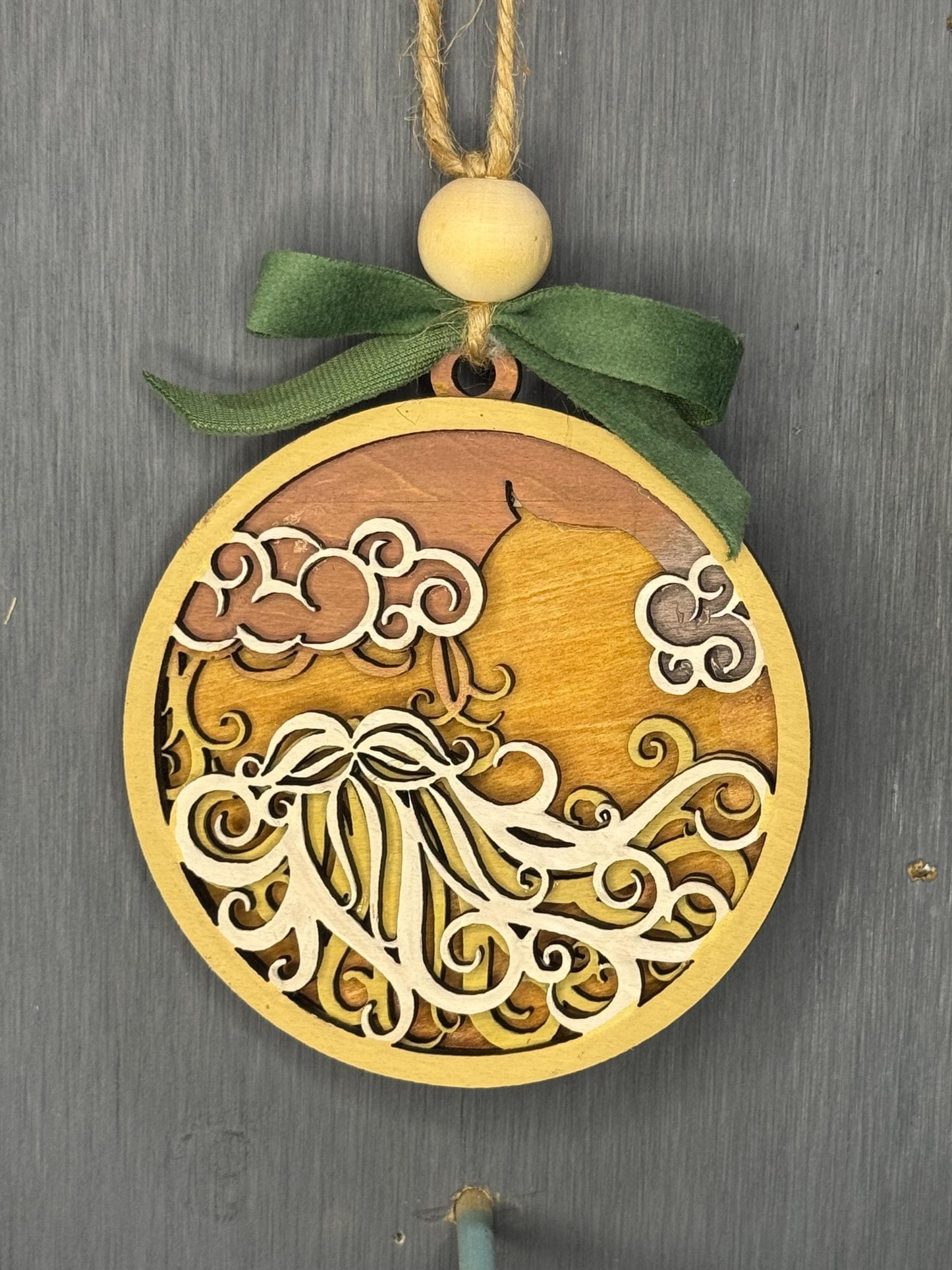 Hand painted Santa Layered Christmas Ornaments| Family Gift | Christmas Ornaments | Handmade Christmas Gifts | Custom