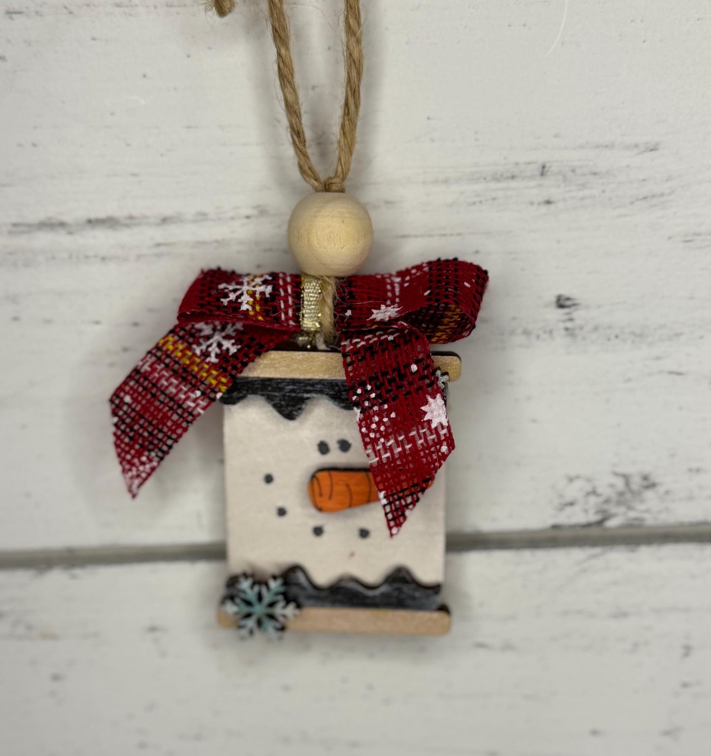 Hand painted Marshmallow Snowman Layered Christmas Ornaments| Family Gift | Christmas Ornaments | Handmade Christmas Gifts | Custom