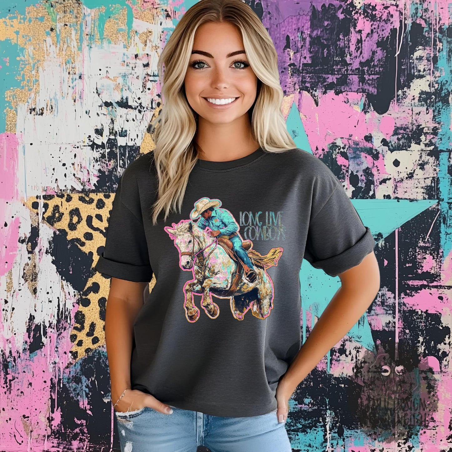 Long Live Cowboys Rustic Cowboy PNG Artwork – Vintage Rodeo Western Digital Art |300 DPI Sublimation& DTF Printable Digital Download|Crafts