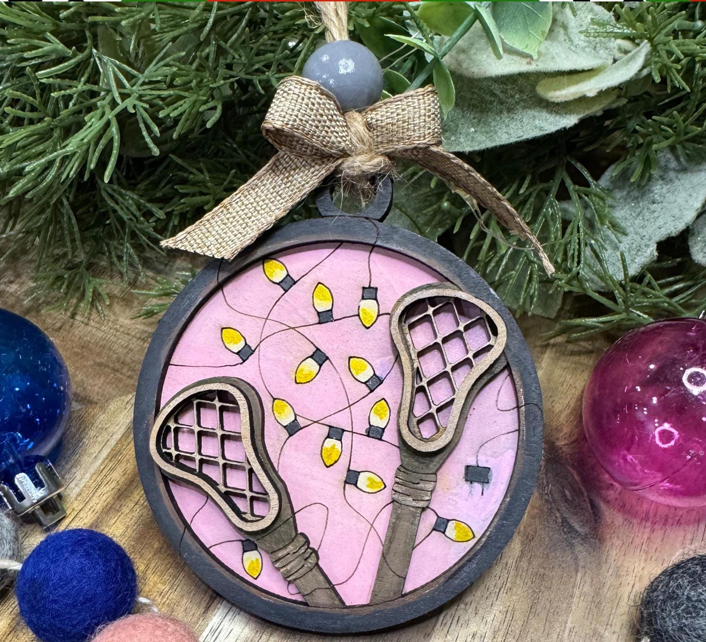 Hand painted Lacrosse Christmas Ornament | Family Gift | Christmas Ornaments | Handmade Christmas Gifts | Custom