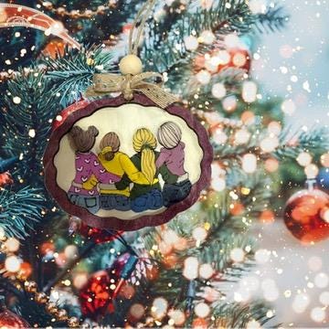 Four Best Friends Layered Christmas Ornament| Christmas Ornaments | Handmade Christmas Gifts | Custom