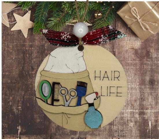 Hairdresser Christmas Ornament | Family Gift | Christmas Ornaments | Handmade Christmas Gifts | Custom
