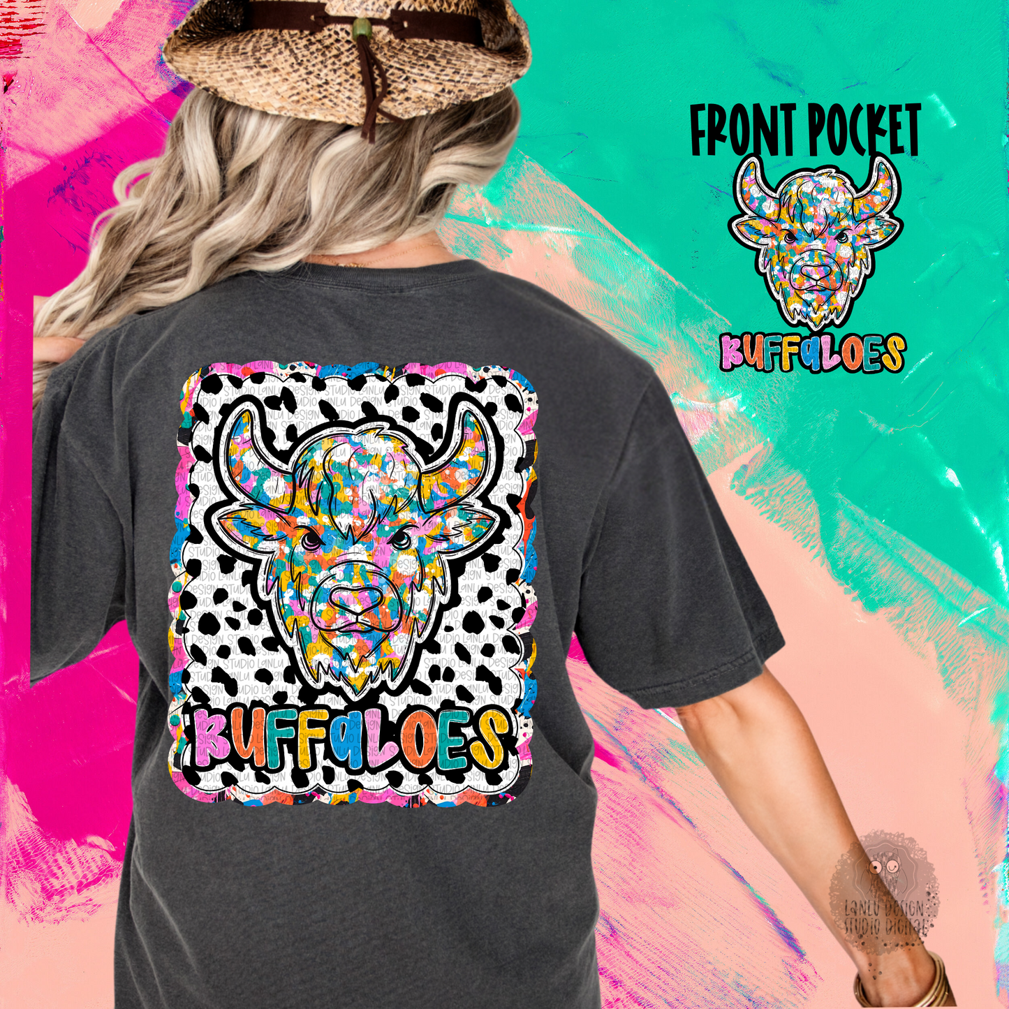 GRAFFITI DOTTY MASCOT TEE | BUCFFALOES
