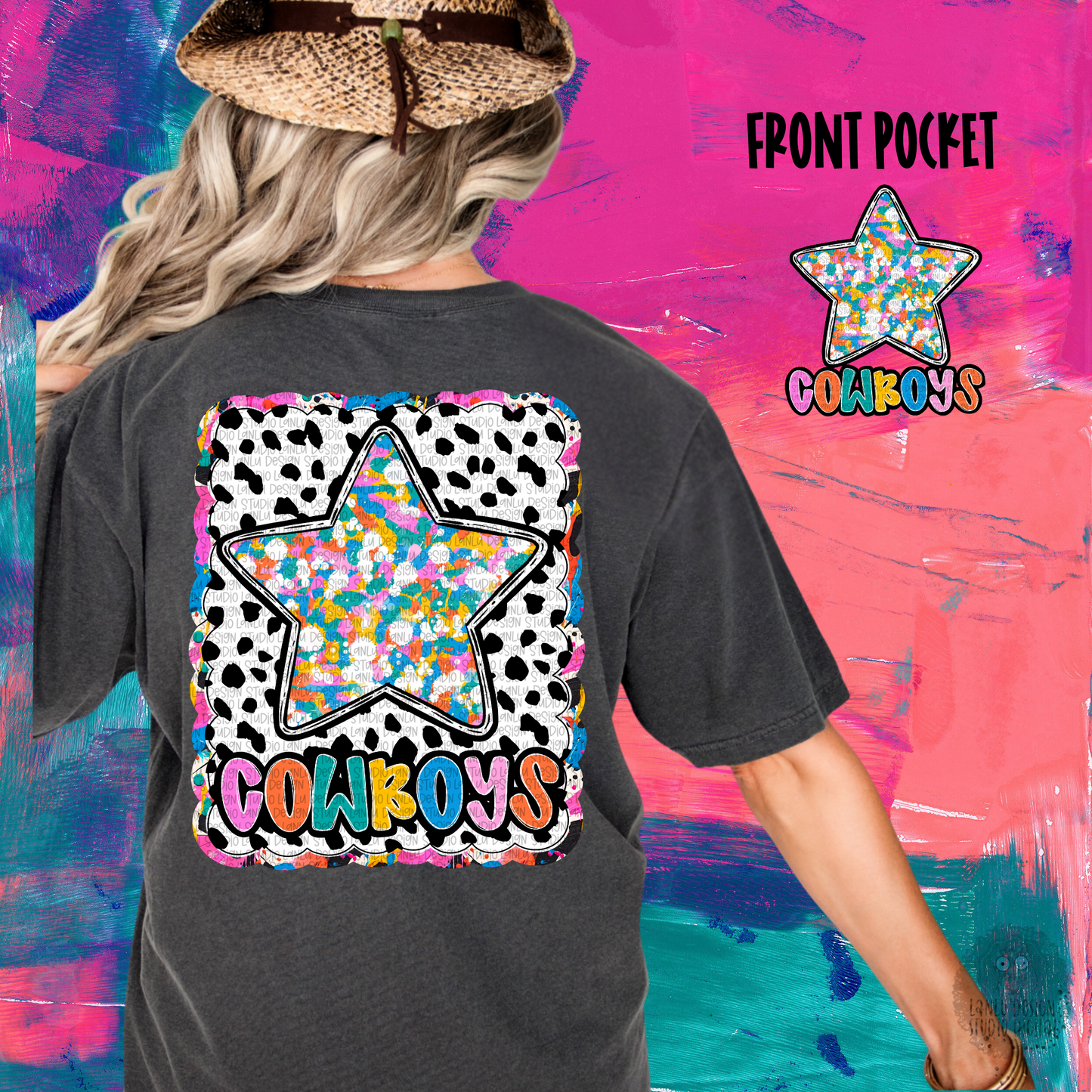 GRAFFITI DOTTY MASCOT TEE | COWBOYS