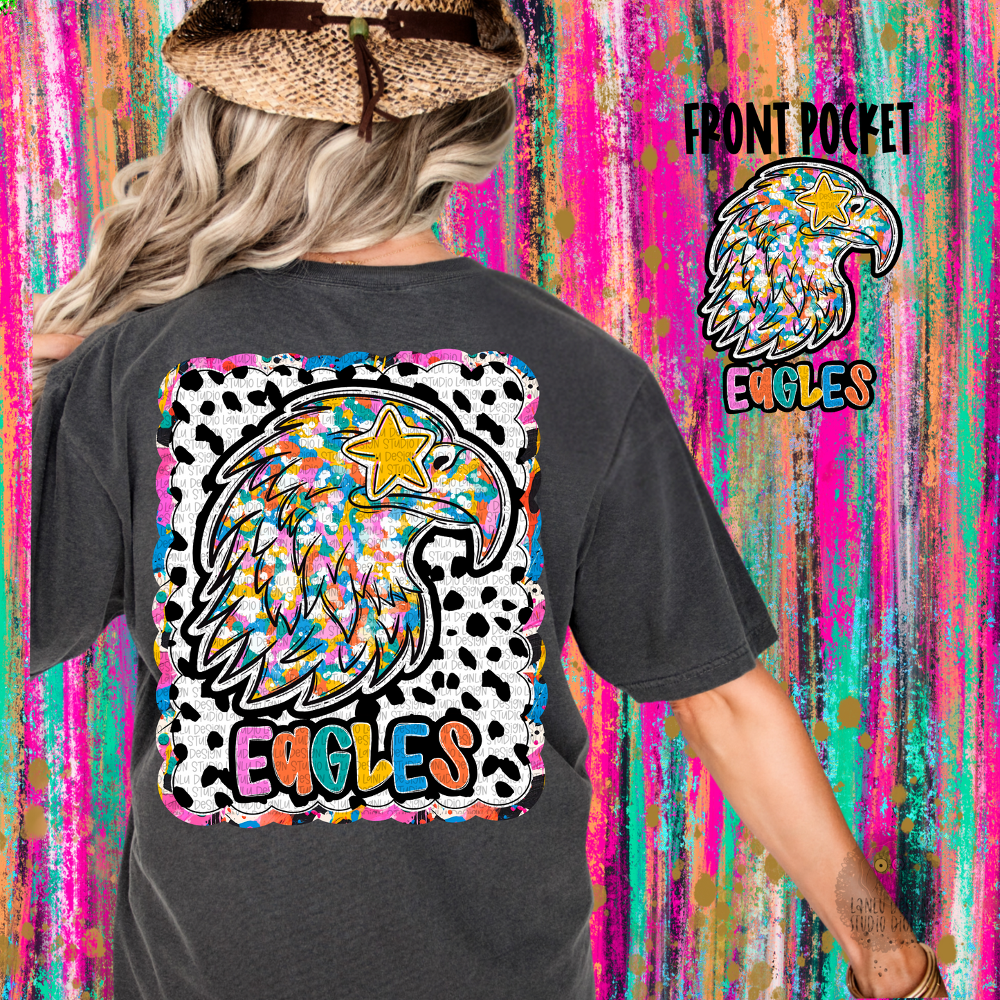 GRAFFITI DOTTY MASCOT TEE | EAGLES