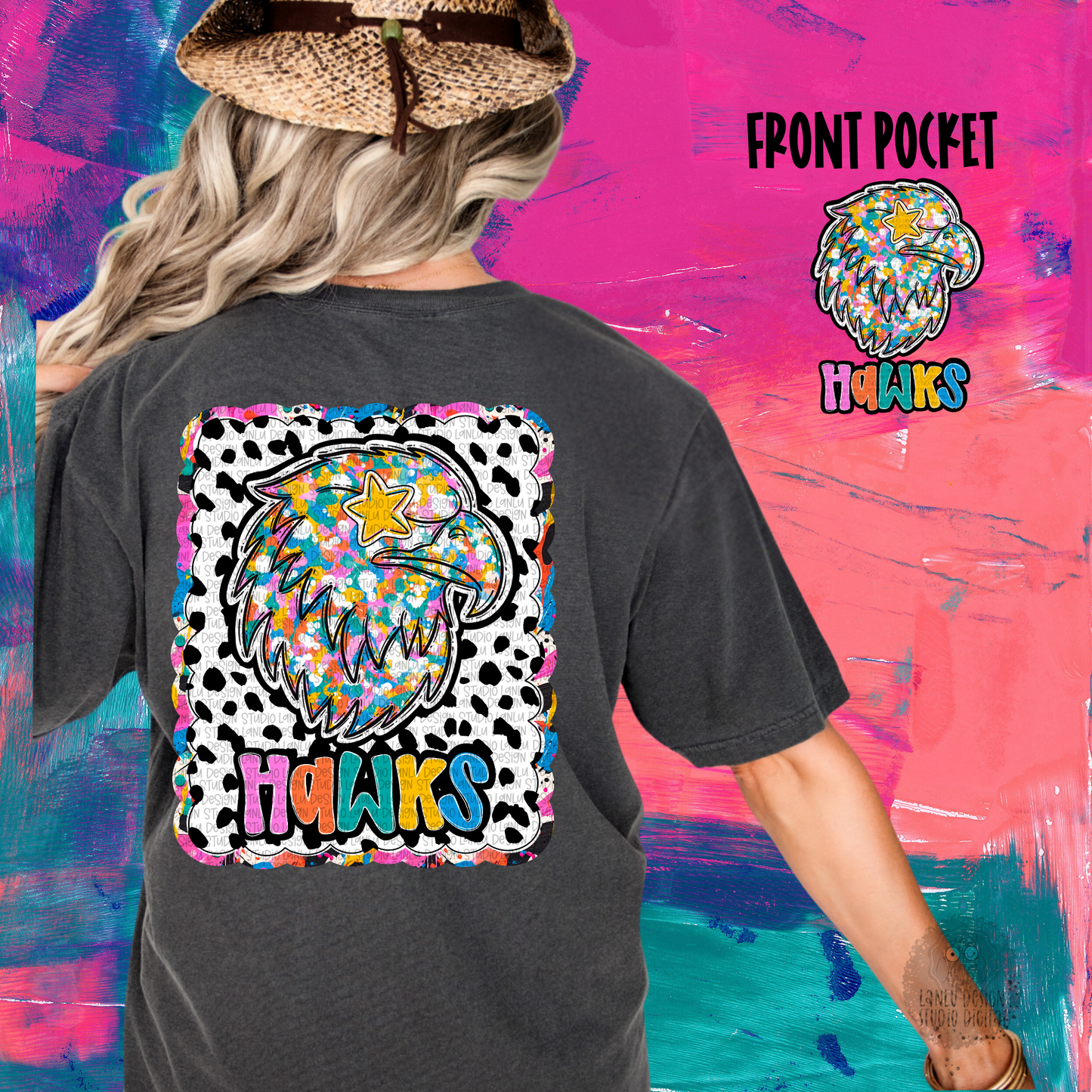 GRAFFITI DOTTY MASCOT TEE | HAWKS