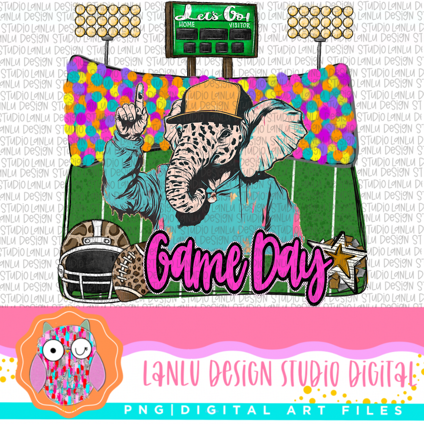 Game Day Preppy Touchdowns Stadium Mascot PNG