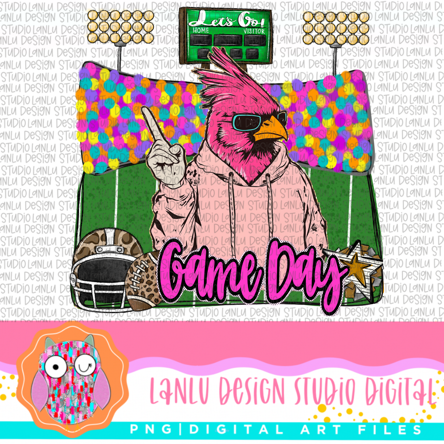 Game Day Preppy Touchdowns Stadium Mascot PNG