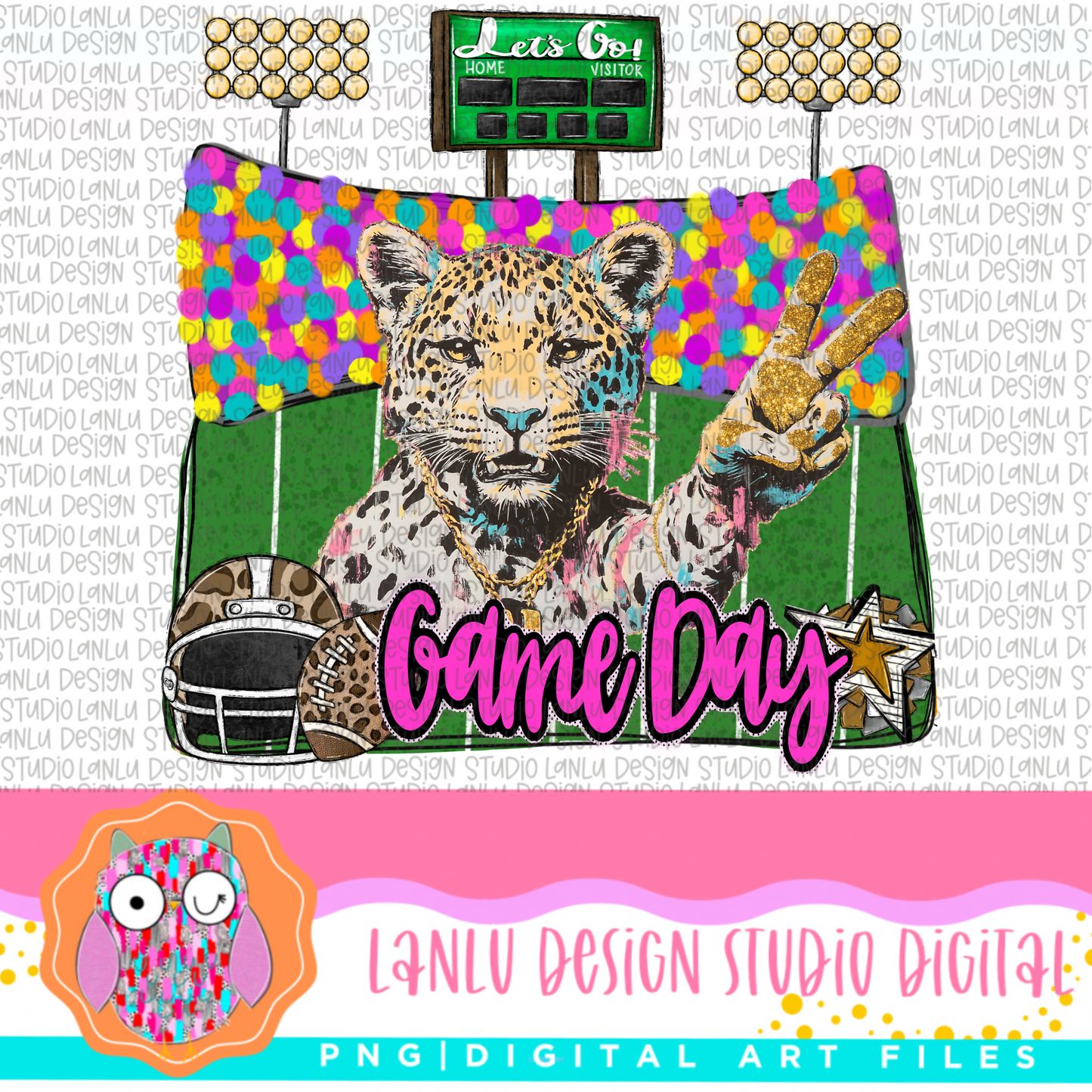 Game Day Preppy Touchdowns Stadium Mascot PNG