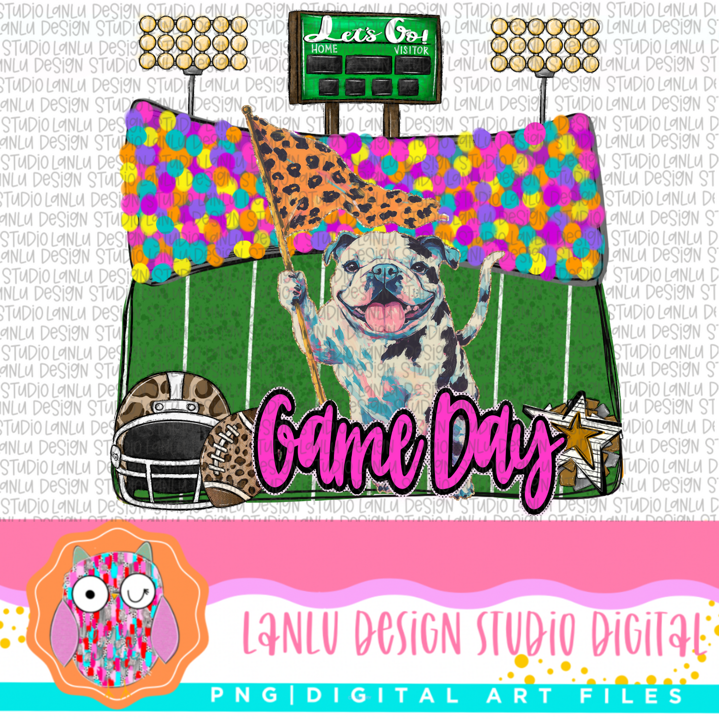 Game Day Preppy Touchdowns Stadium Mascot PNG