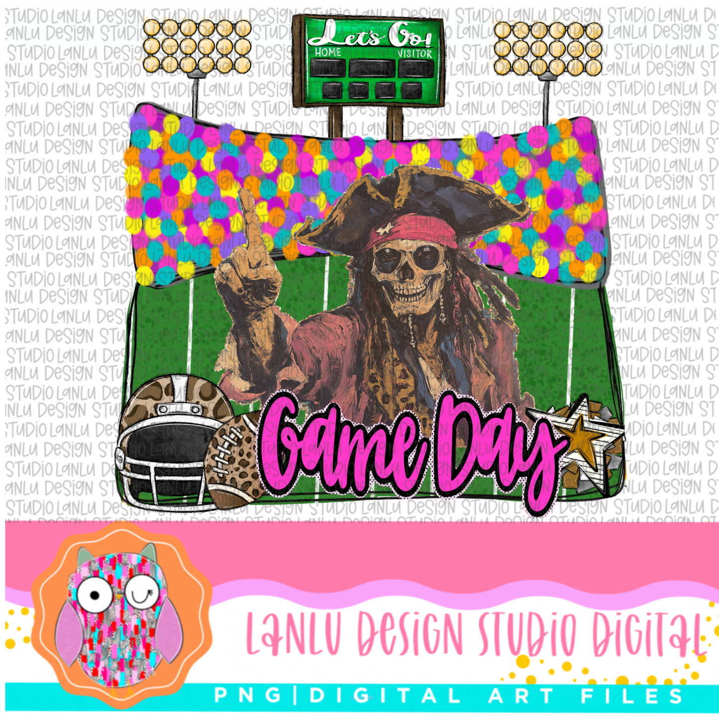 Game Day Preppy Touchdowns Stadium Mascot PNG