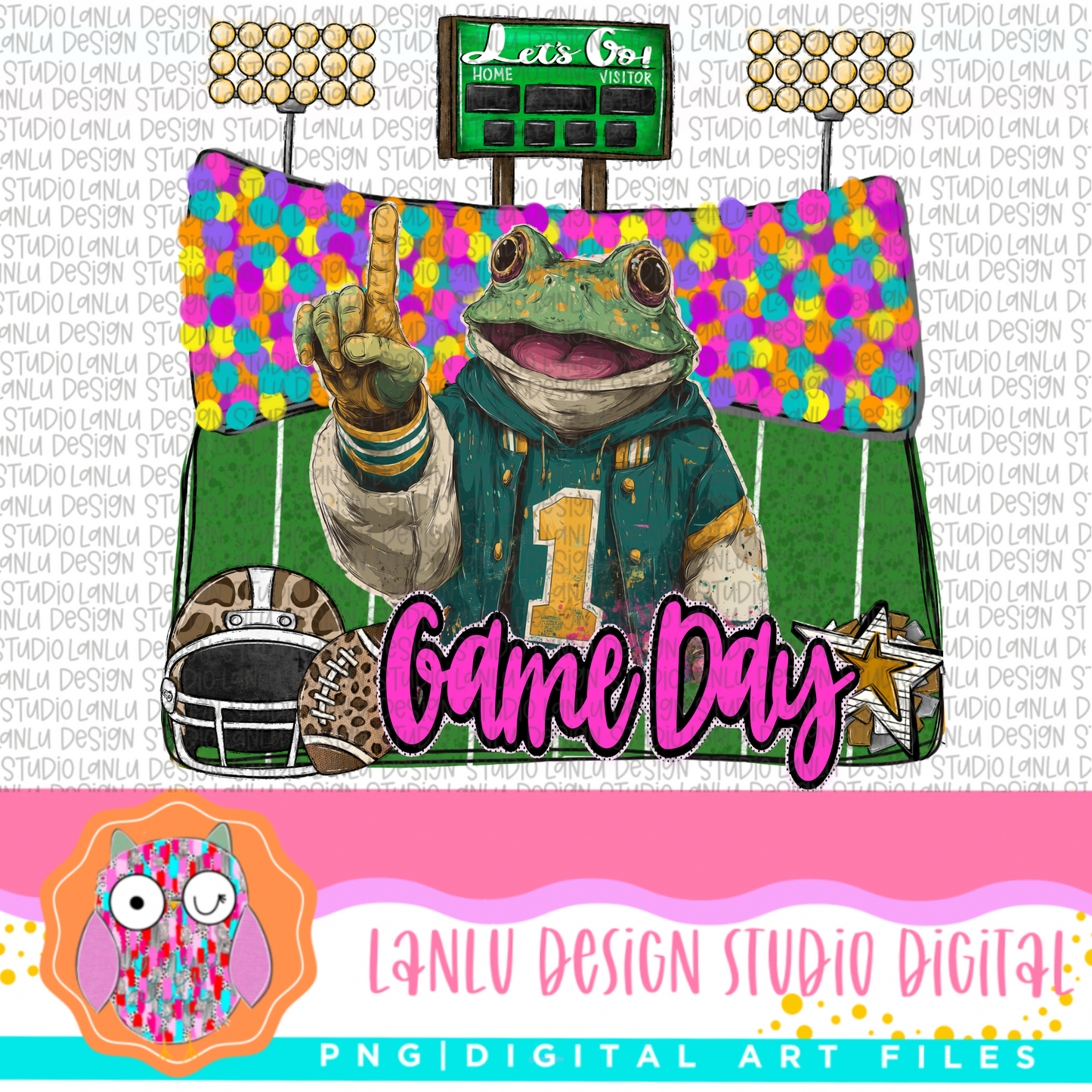 Game Day Preppy Touchdowns Stadium Mascot PNG