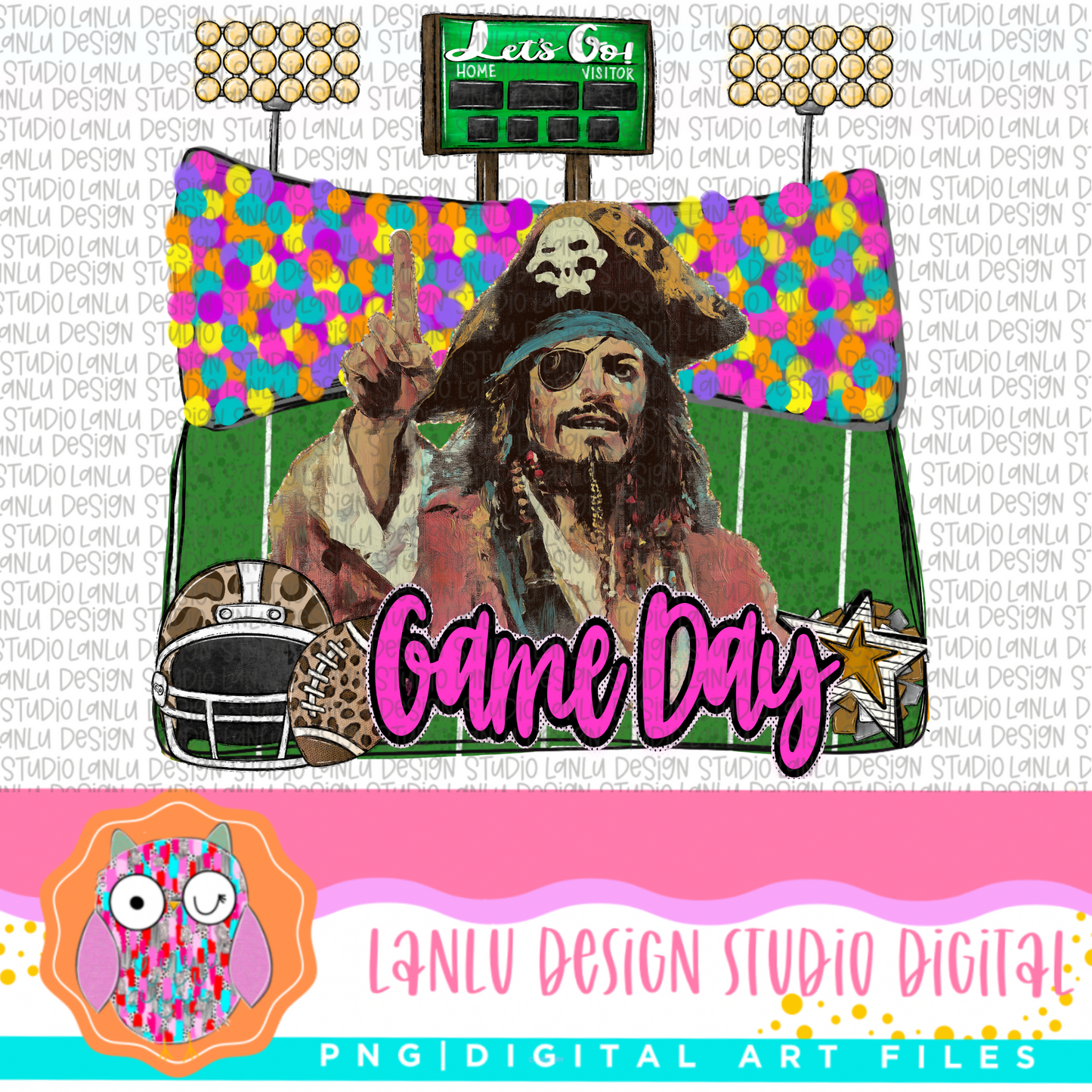 Game Day Preppy Touchdowns Stadium Mascot PNG