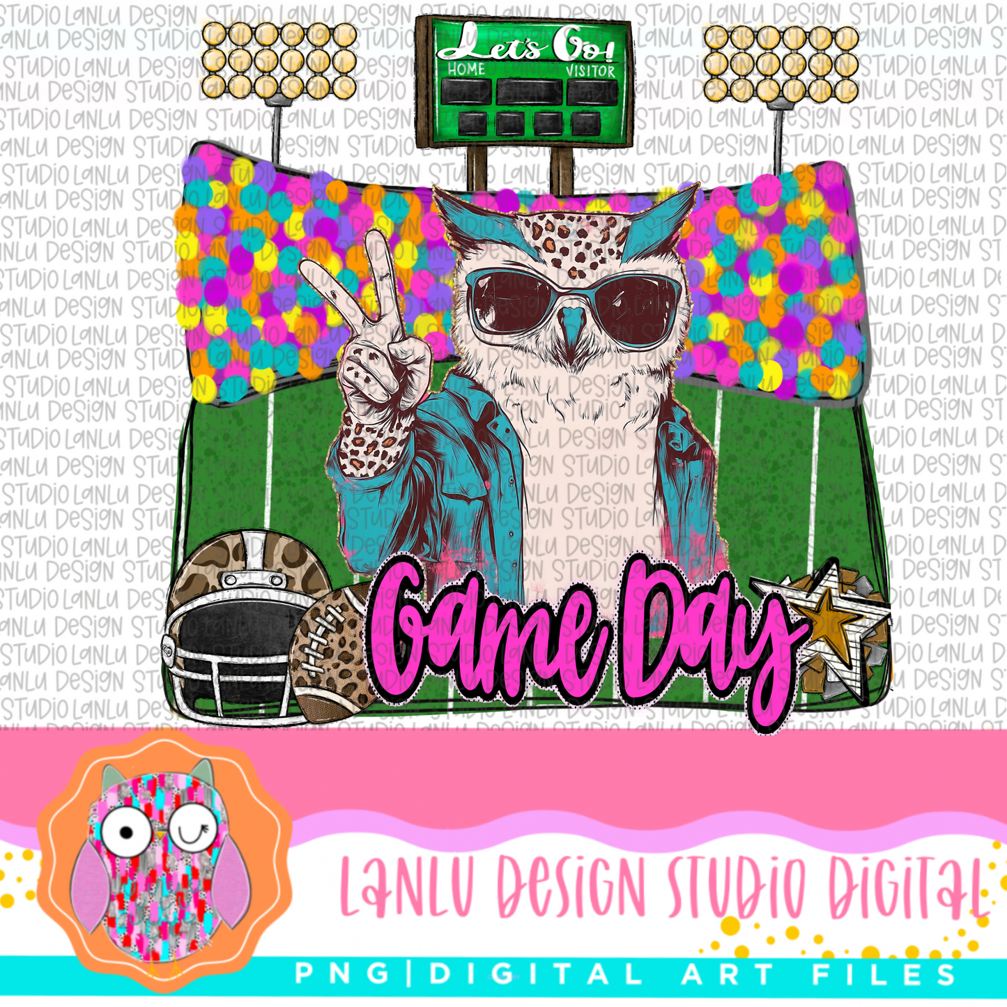 Game Day Preppy Touchdowns Stadium Mascot PNG