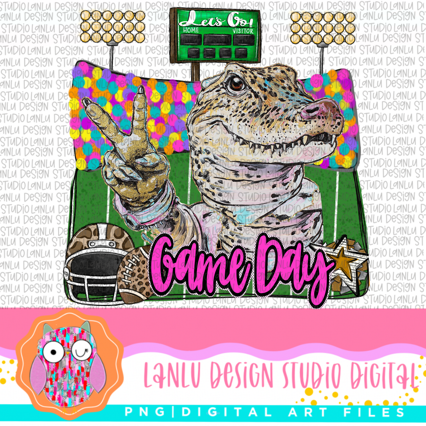 Game Day Preppy Touchdowns Stadium Mascot PNG