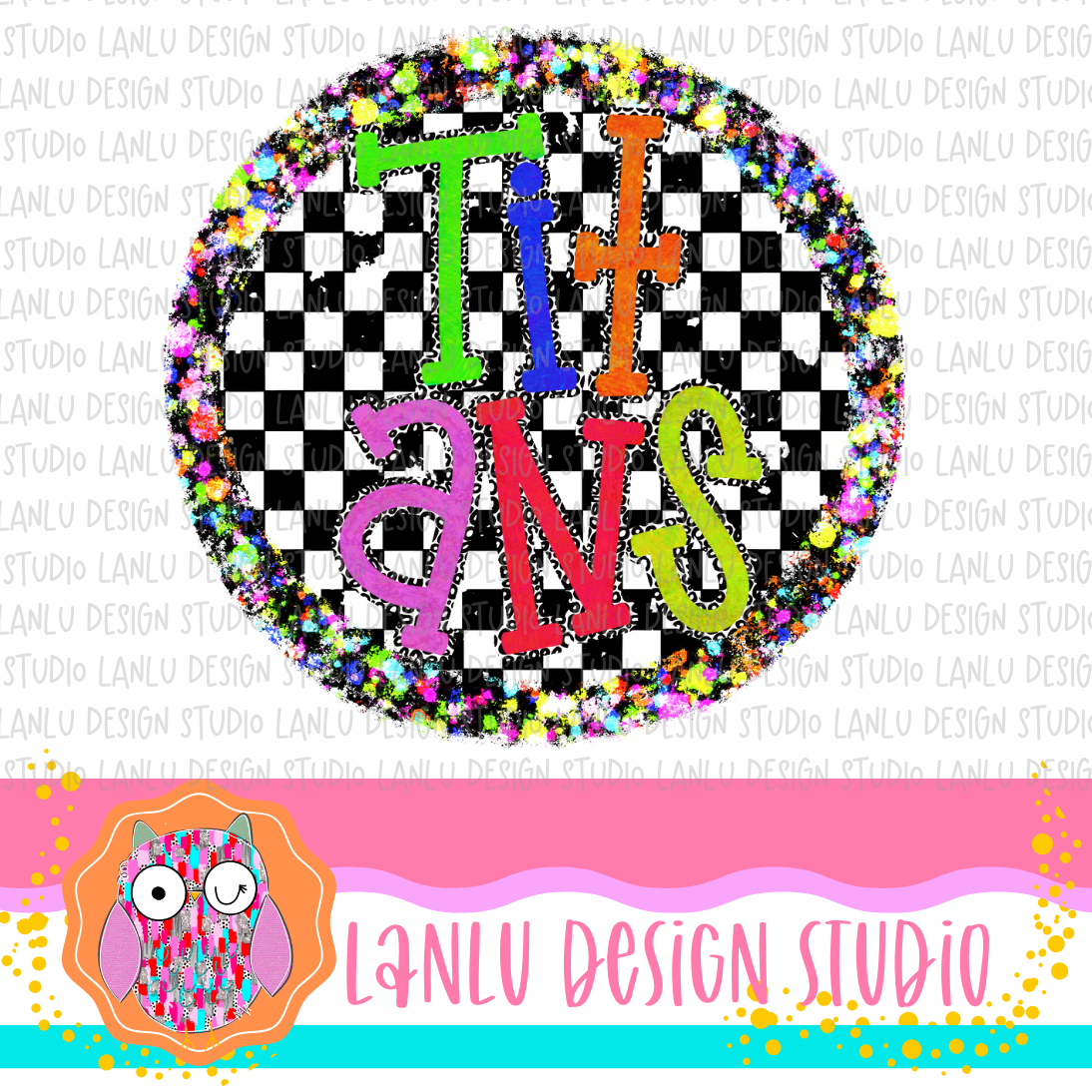 Preppy Brights Checkered Mascot PNG |Titans I