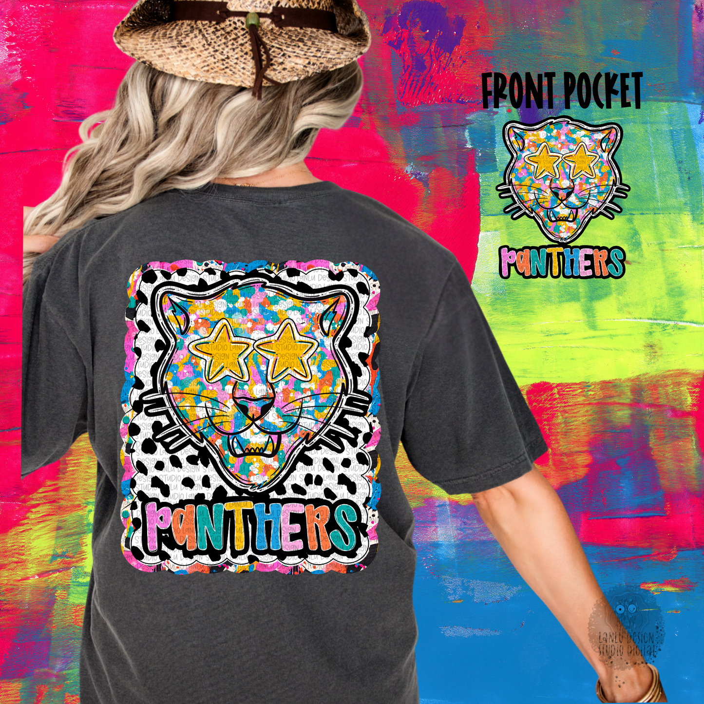GRAFFITI DOTTY MASCOT TEE | PANTHERS