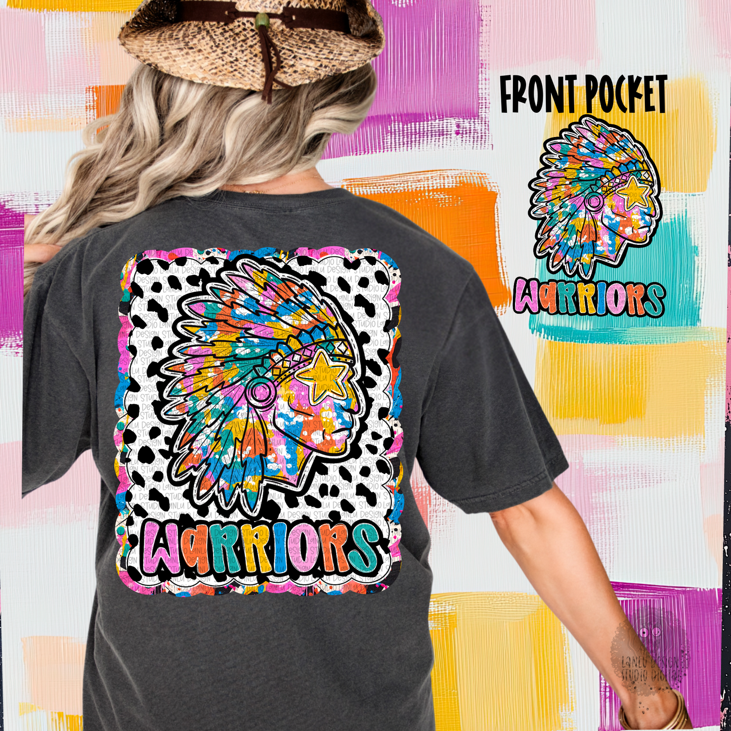 GRAFFITI DOTTY MASCOT TEE | WARRIORS