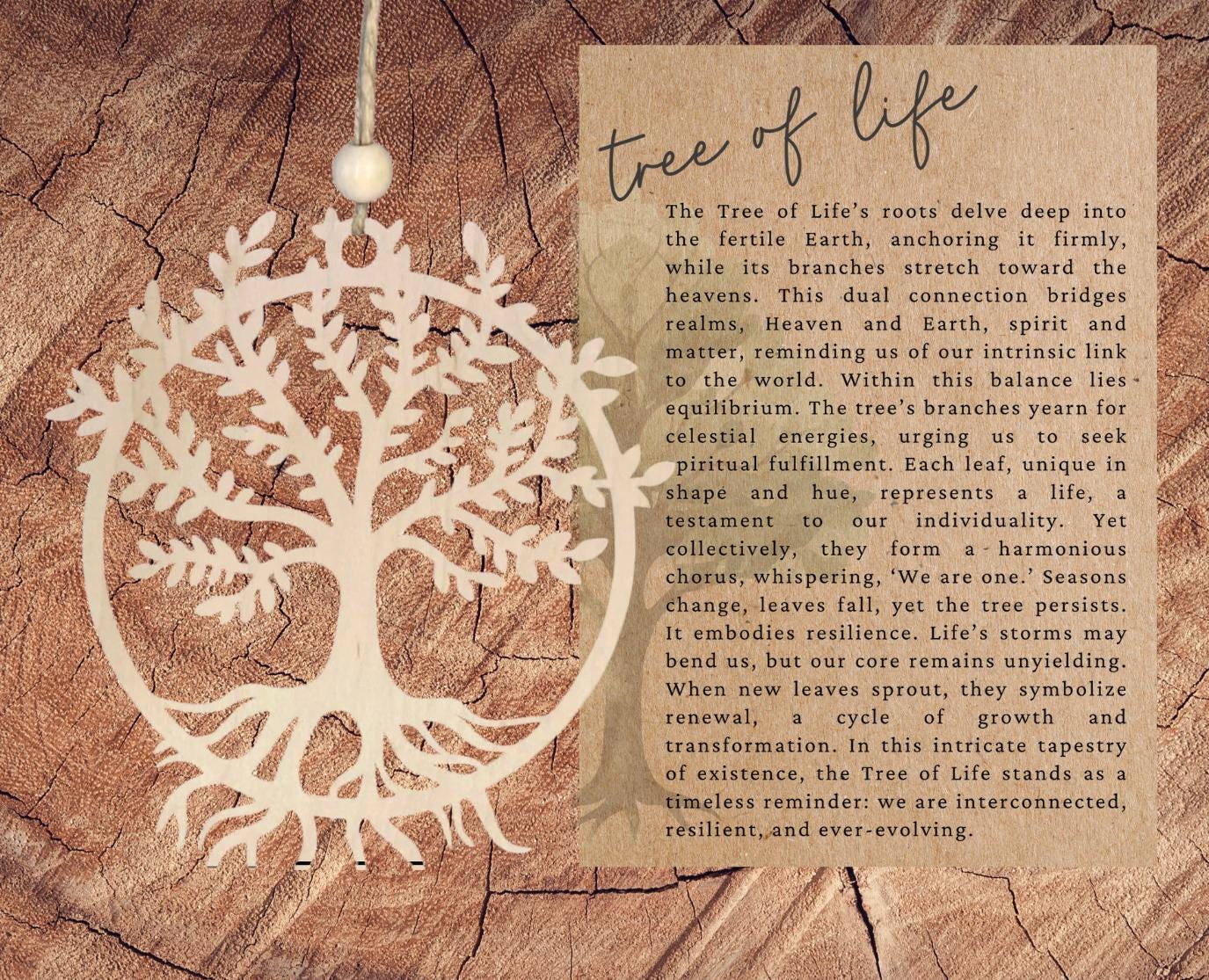 Story Card Tree of Life Ornament| Inspirational Keepsake| Encouragement Gift Unique Holiday Decoration| Car Charm|