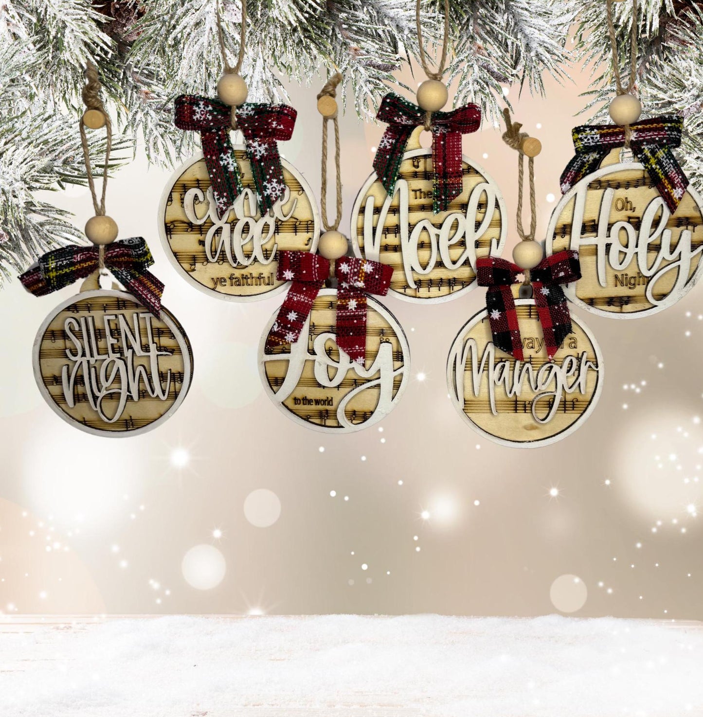 Hand painted Christmas Hymn Layered Christmas Ornaments| Family Gift | Christmas Ornaments | Handmade Christmas Gifts | Custom