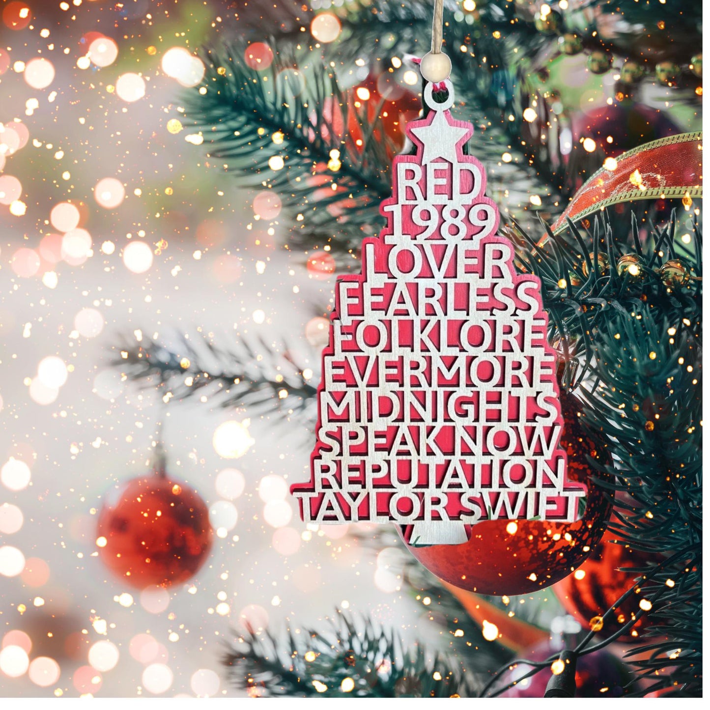 Hand painted Layered Taylor Swift Christmas Ornament| Christmas Ornaments | Handmade Christmas Gifts | Custom