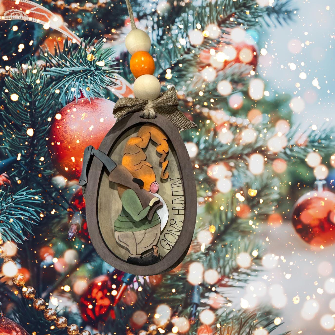 Gone Hunting Layered Christmas Ornament| Christmas Ornaments | Handmade Christmas Gifts | Custom