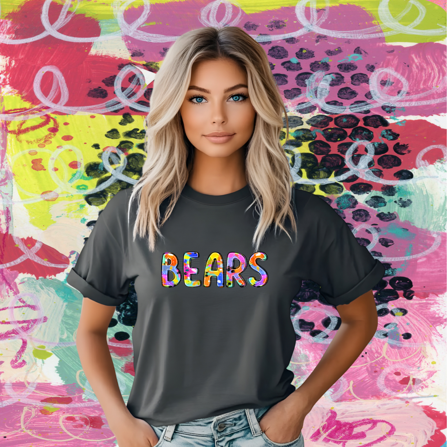 ABSTRACT PAINT MASCOT TEE | BEARS
