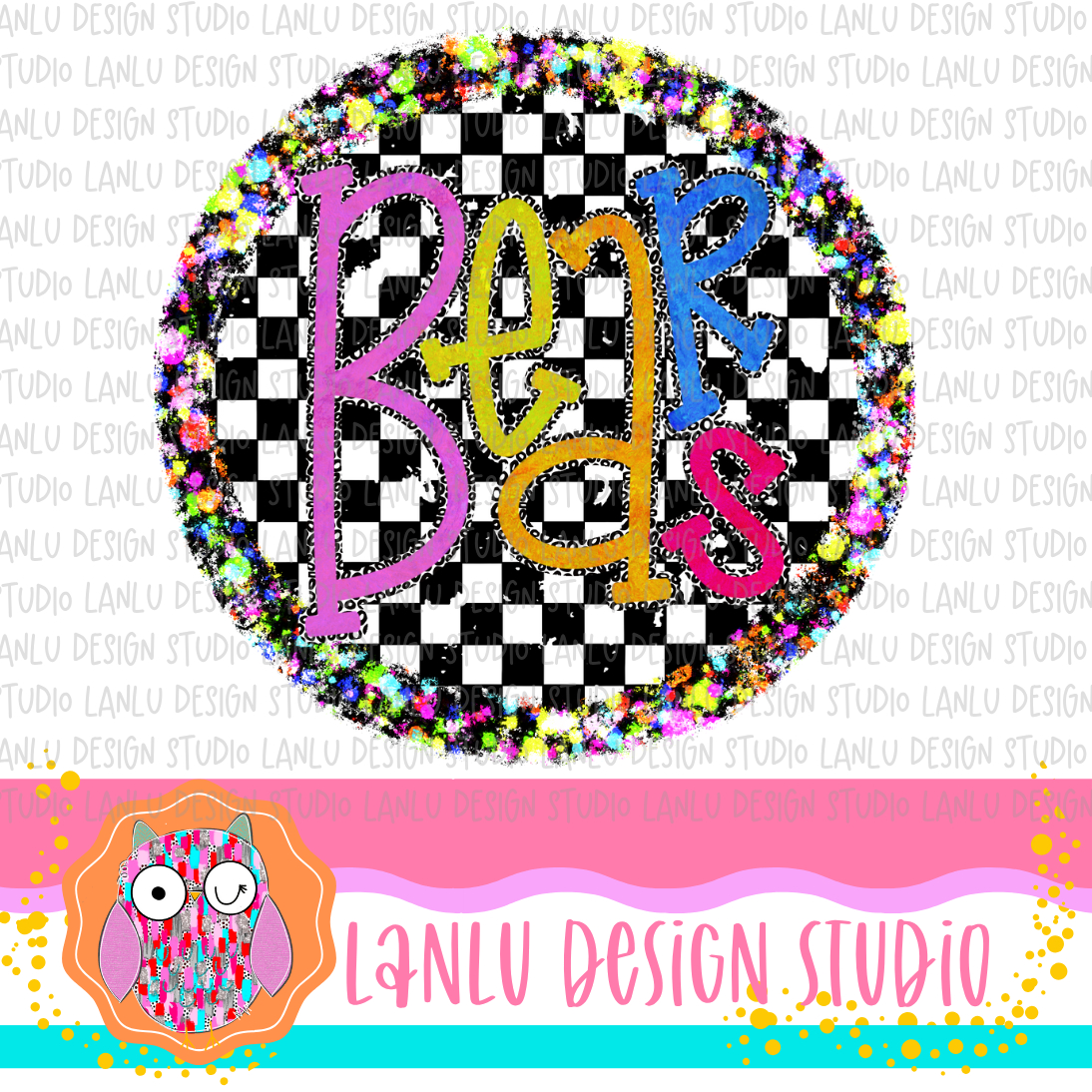 Preppy Brights Checkered Mascot PNG |Bears I