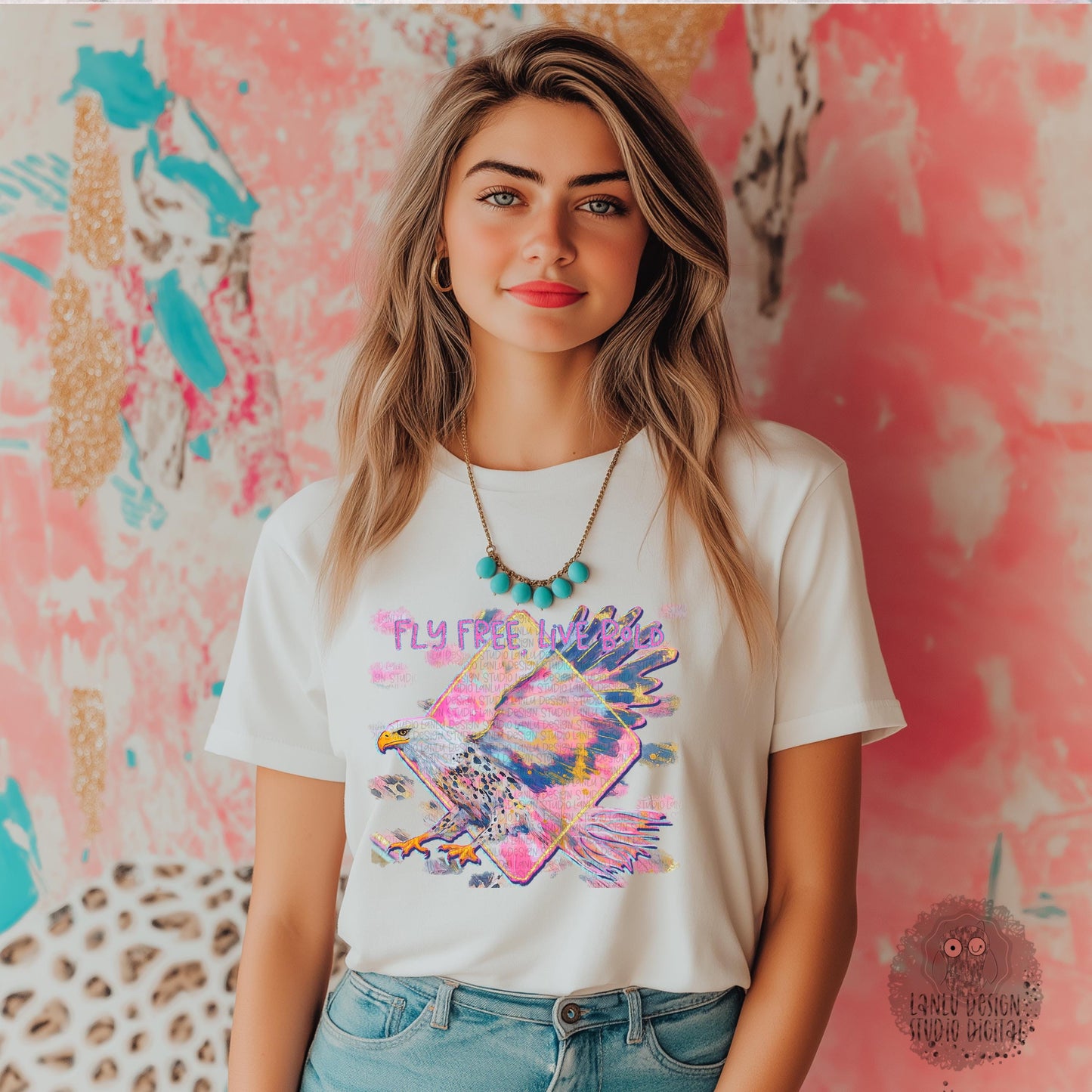 Fly Free, Live Bold Vibrant Eagle Art Print |Inspiring Digital Download PNG |300 DPI Sublimation& DTF Printable Digital Download|