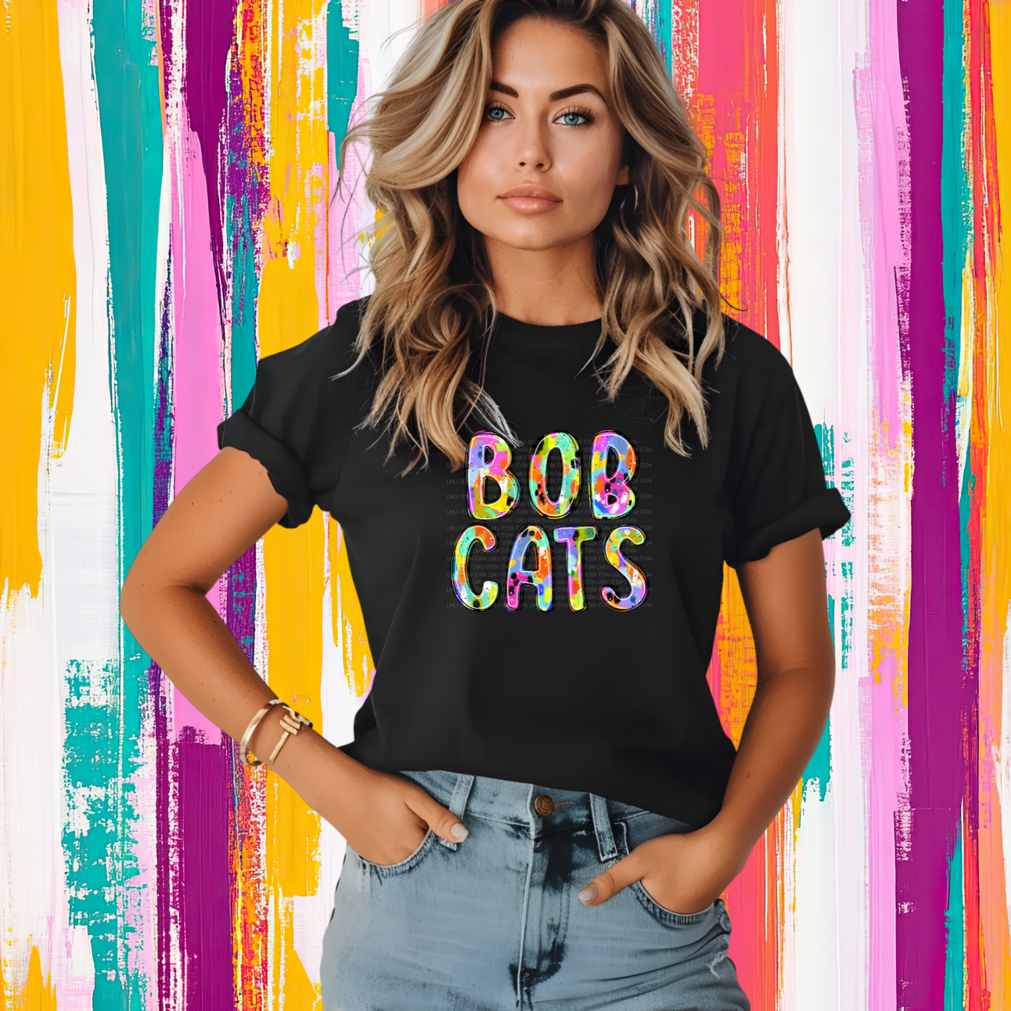 ABSTRACT PAINT MASCOT TEE | BOB CATS