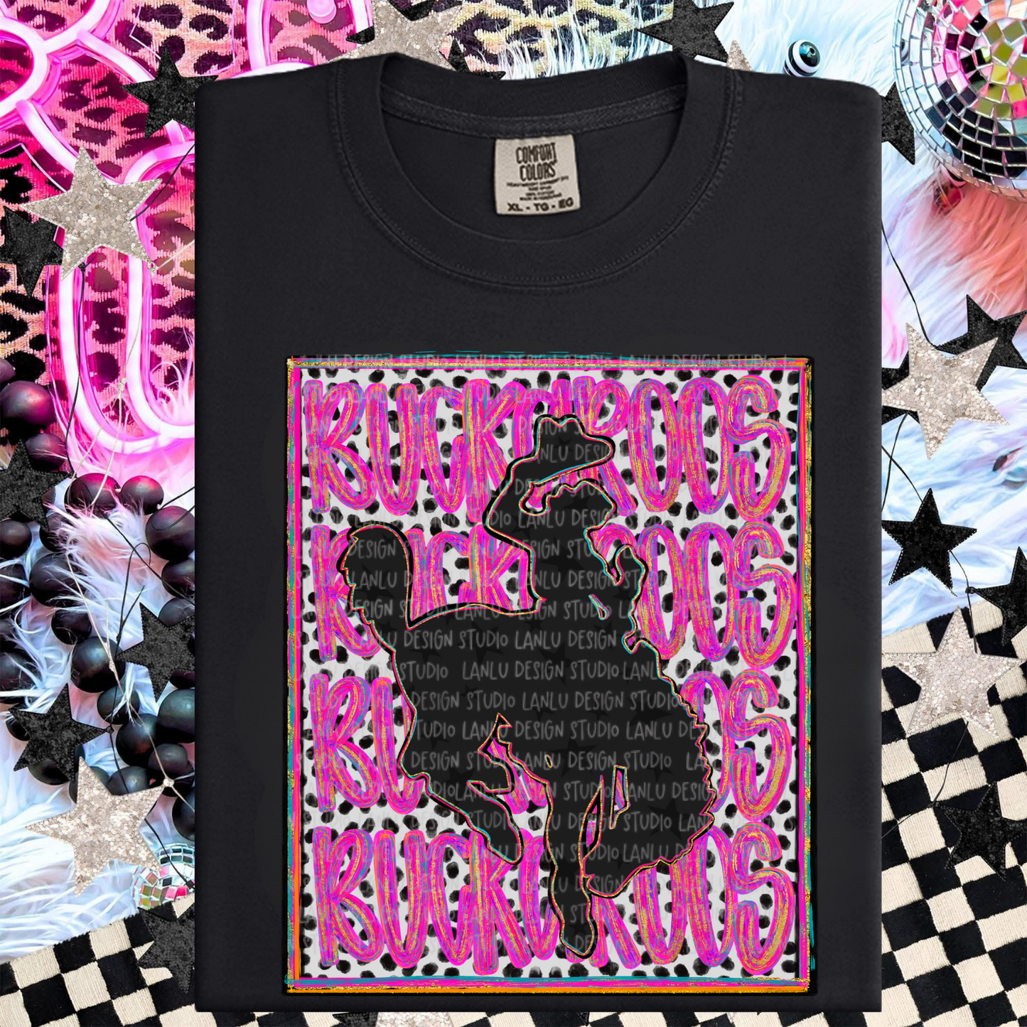 BUCKAROOS REPEAT PREPPY MASCOT PORTRAIT TEE | TEAM SPIRIT| GAME DAY