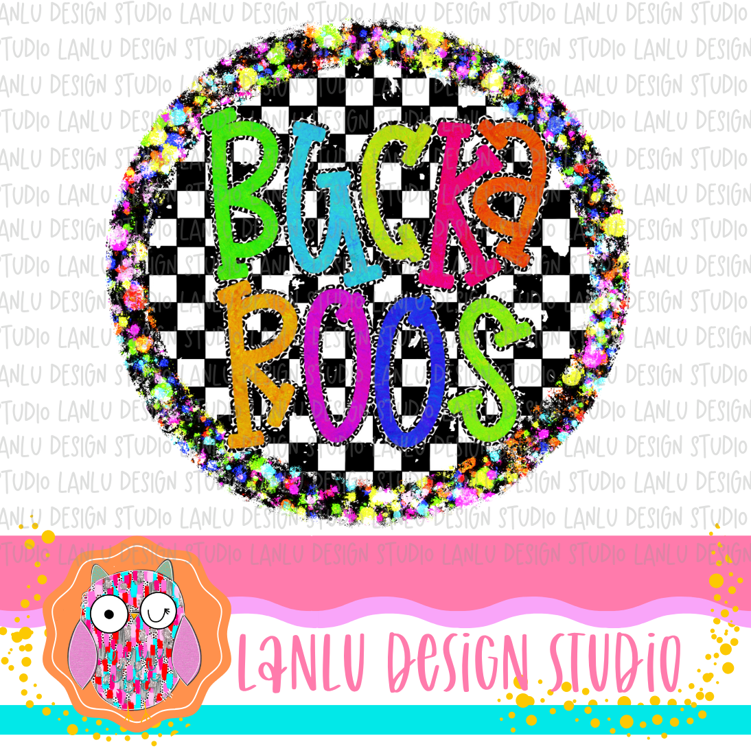 Preppy Brights Checkered Mascot PNG | BuckaroosI