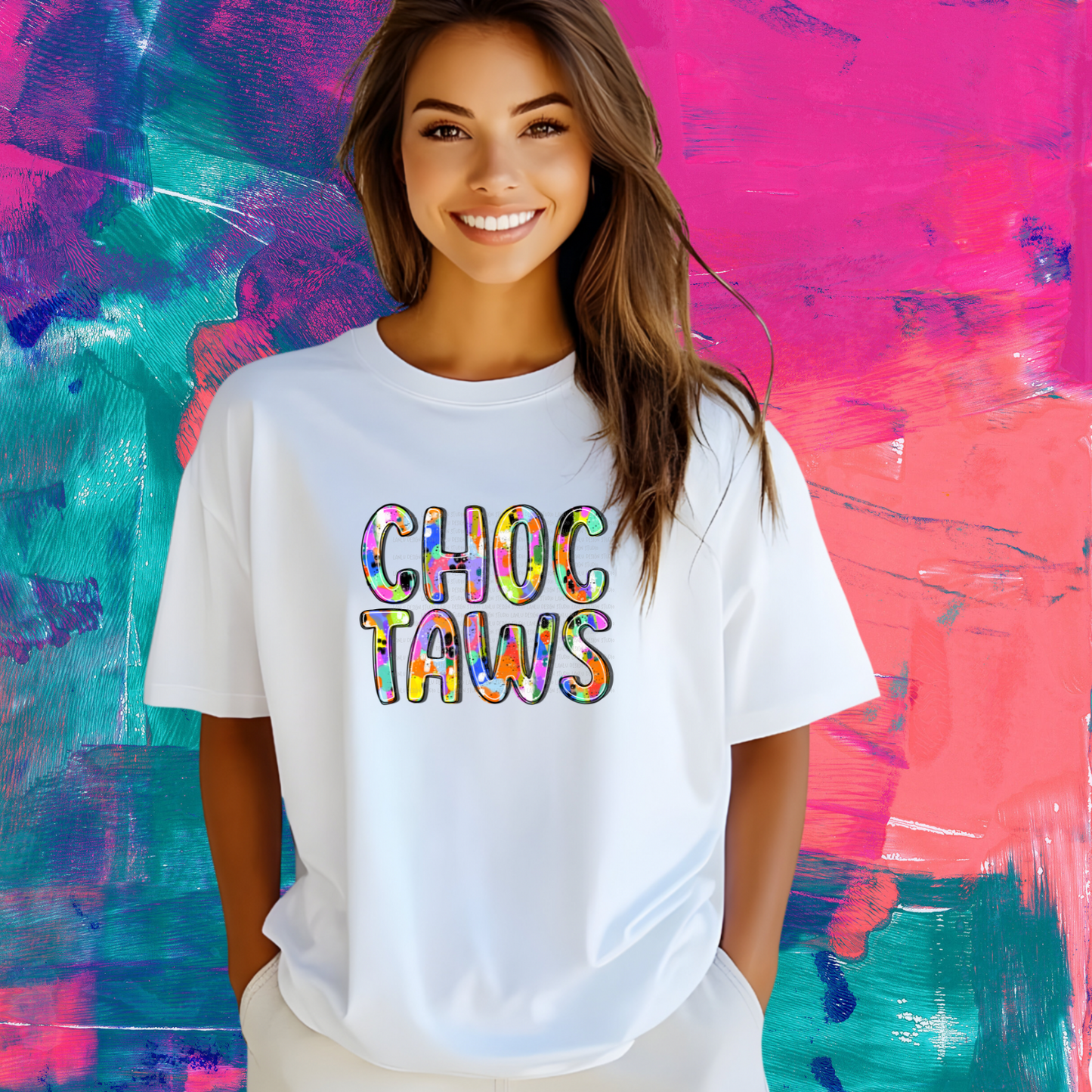 ABSTRACT PAINT MASCOT TEE | CHOCTAWS